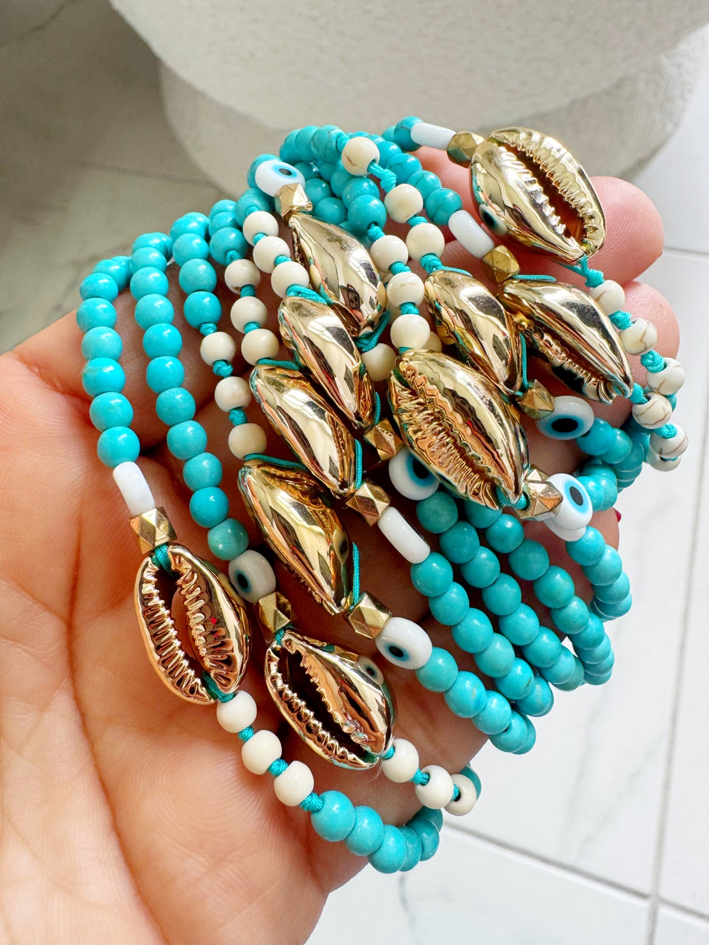 Limited Edition: Shell & Evil Eye Anklets
