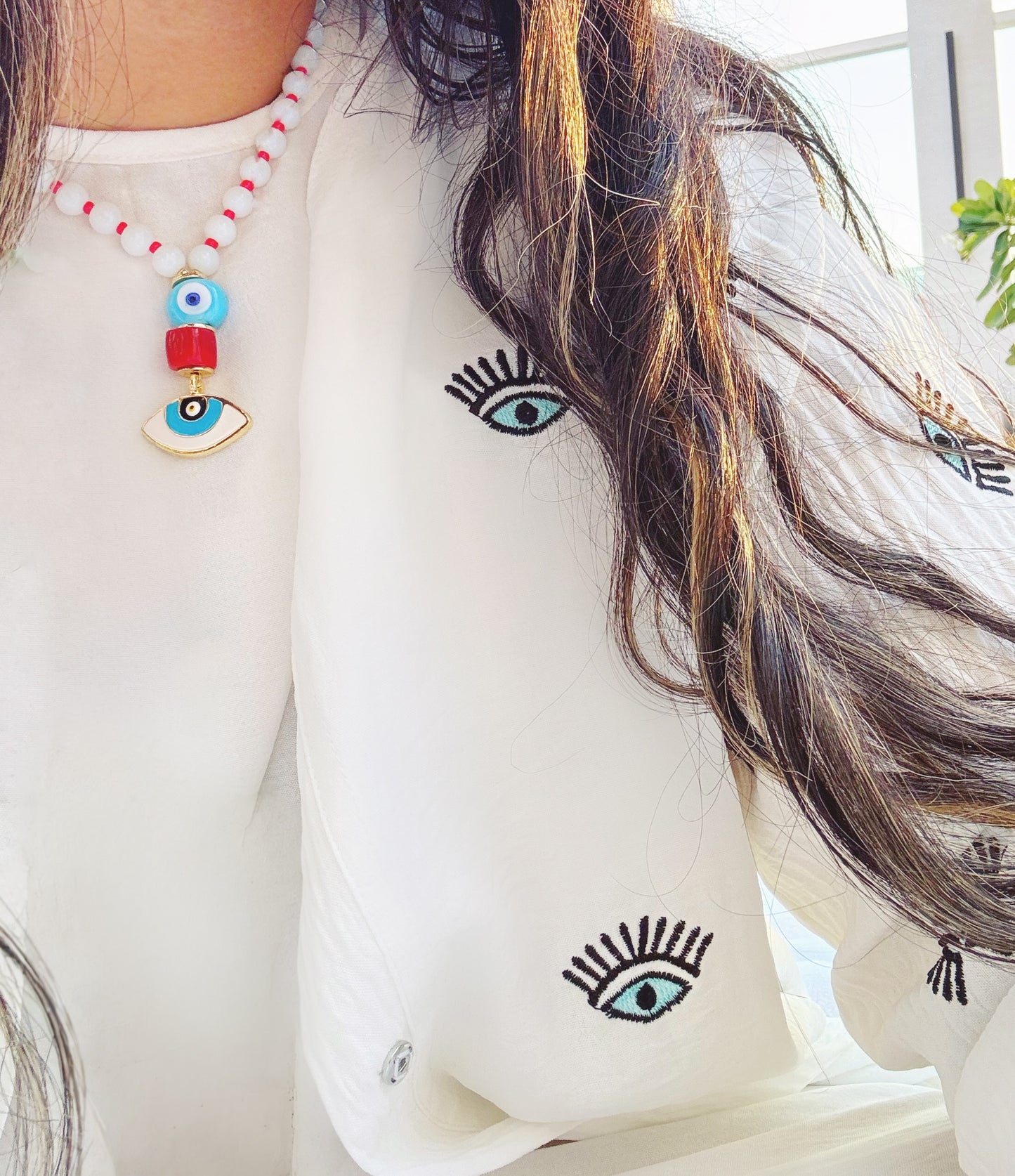 Artistic Evil Eye Beaded Protection Necklace