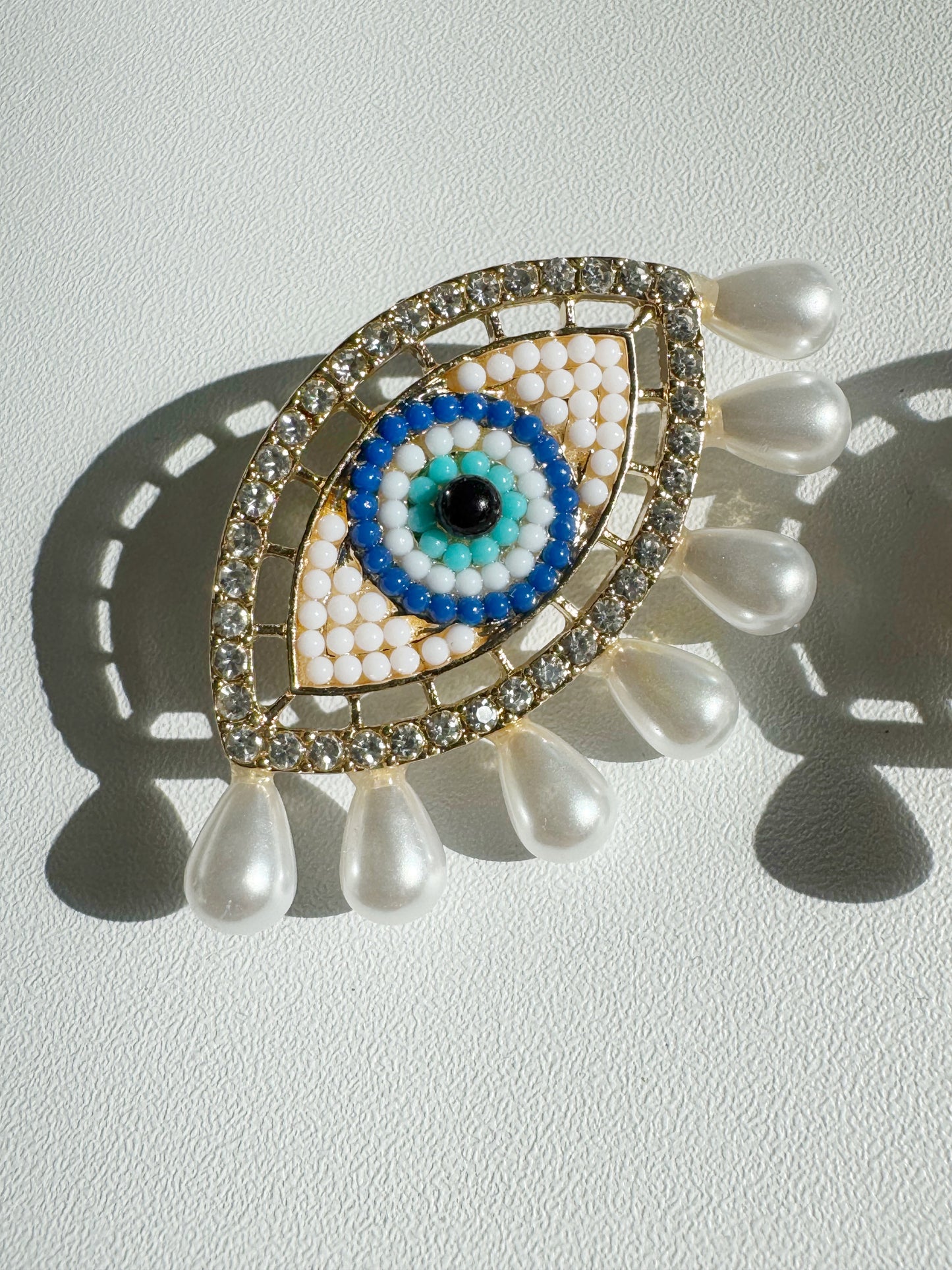Evil Eye Pearl Statement Earrings