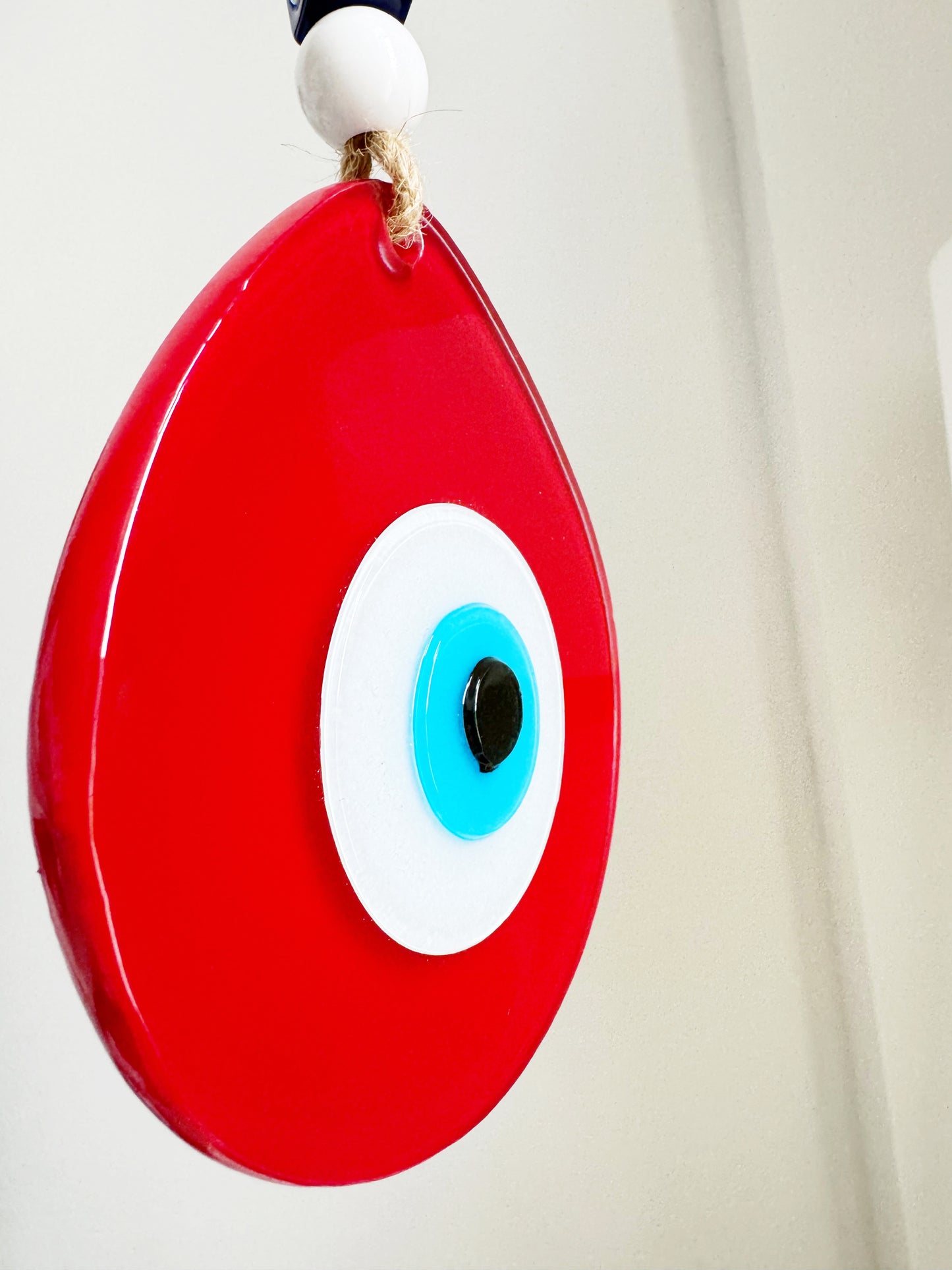 Cherry Red XL Evil Eye Glass Amulet SHIPS FREE