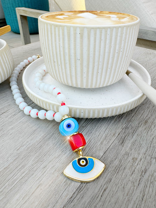 Artistic Evil Eye Beaded Protection Necklace
