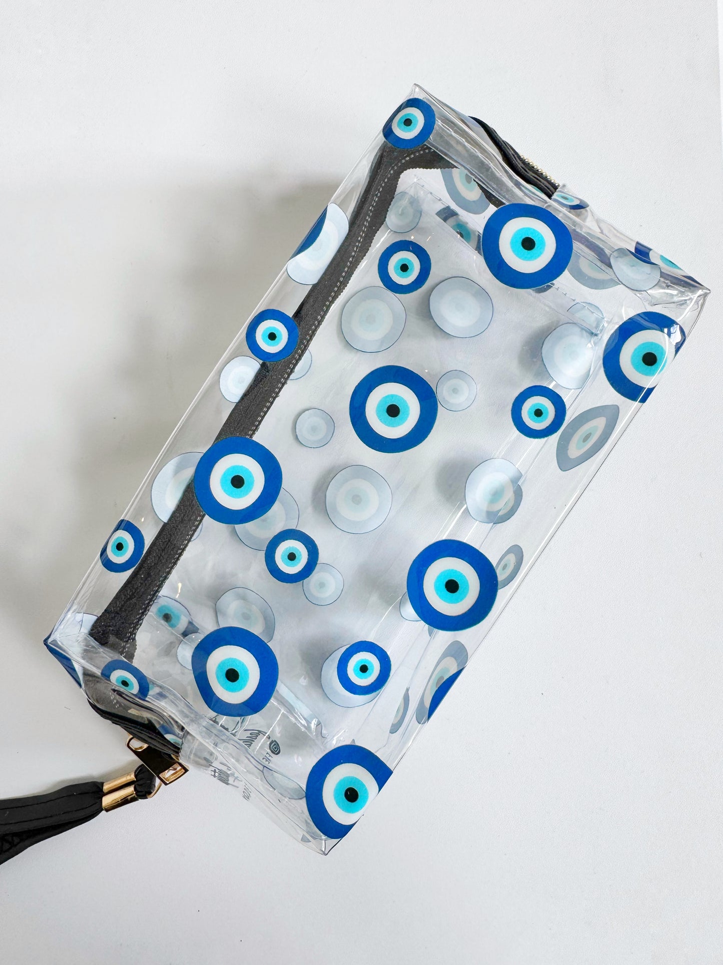 Evil Eye Transparent Makeup Bag with Detachable Wristlet