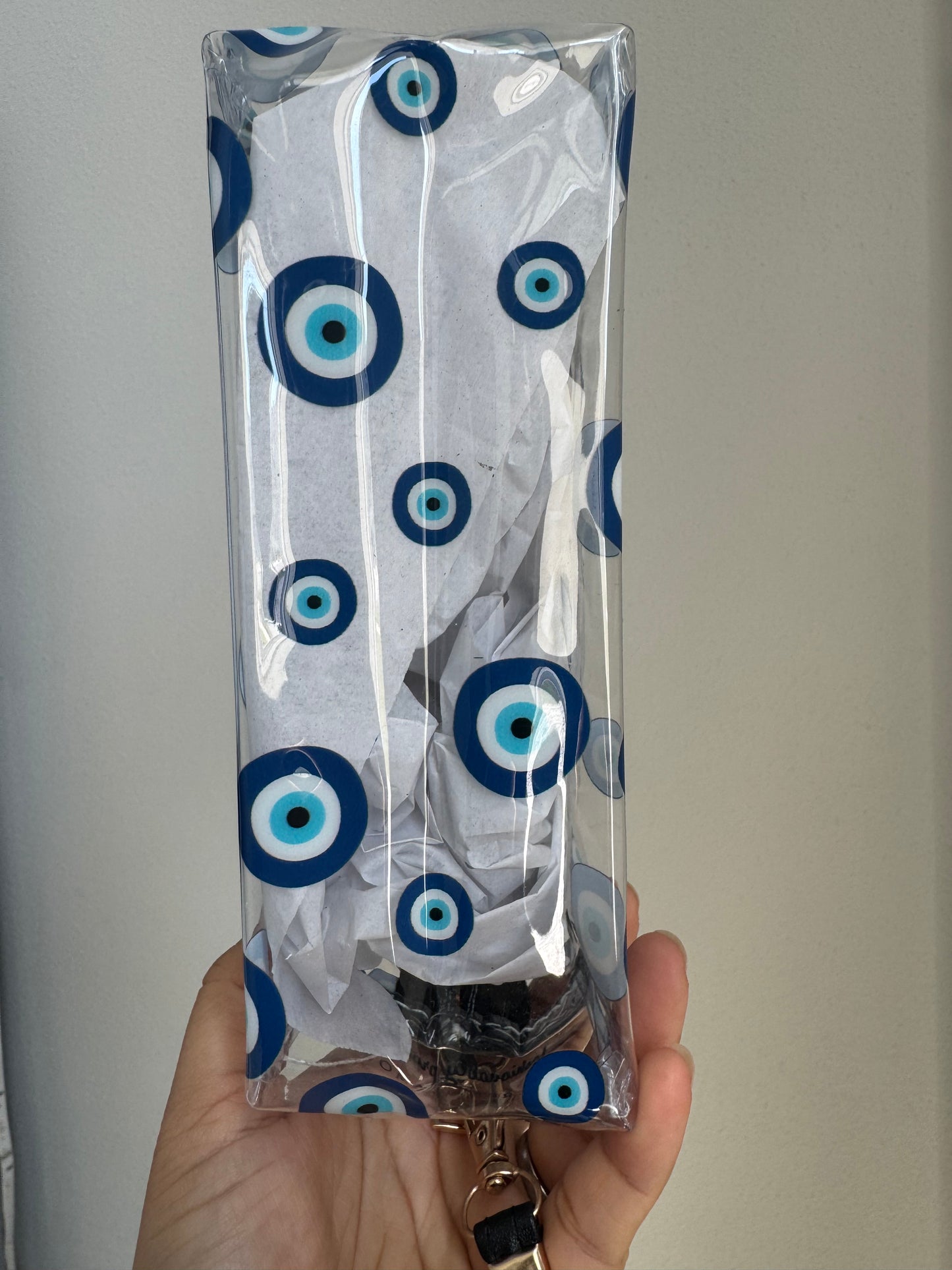 Evil Eye Transparent Makeup Bag with Detachable Wristlet
