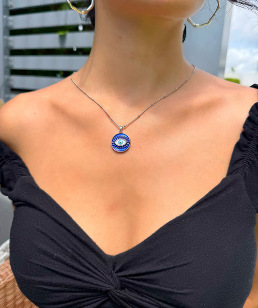 Classic Evil Eye Medallion Necklace