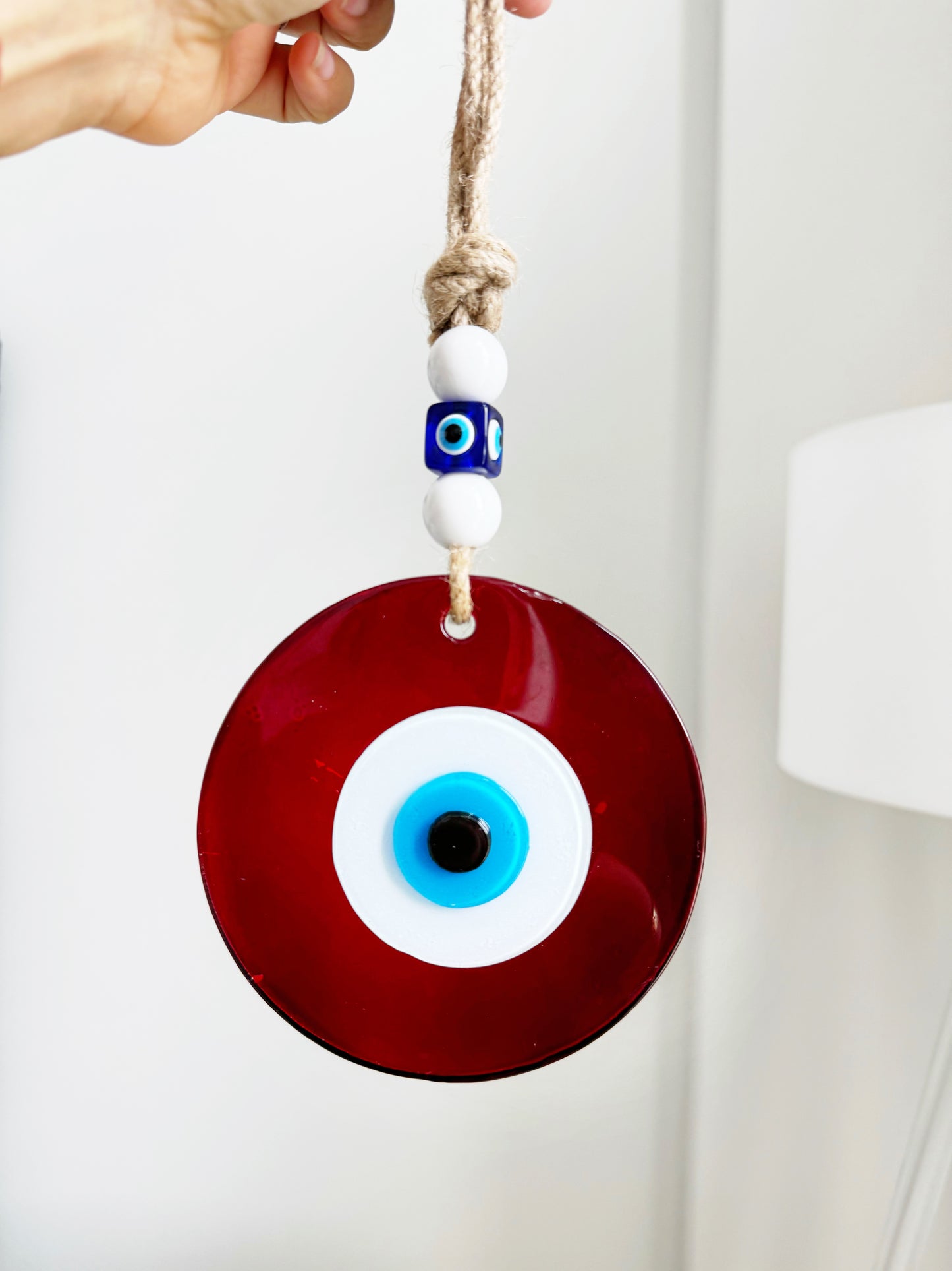 Cranberry Red XL Evil Eye Glass Amulet SHIPS FREE