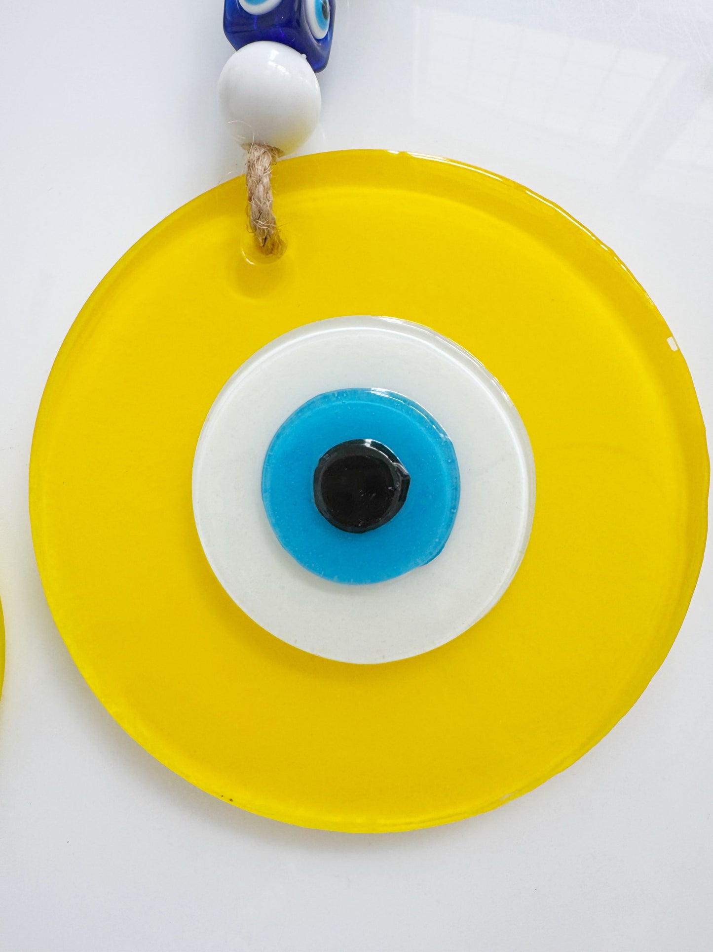 Yellow Glass XL Evil Eye Amulet