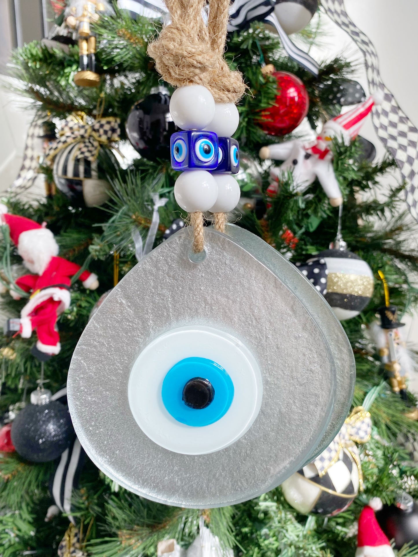 SPECIAL PRICE! XL METALLIC SILVER Evil Eye Wall Decor Amulet