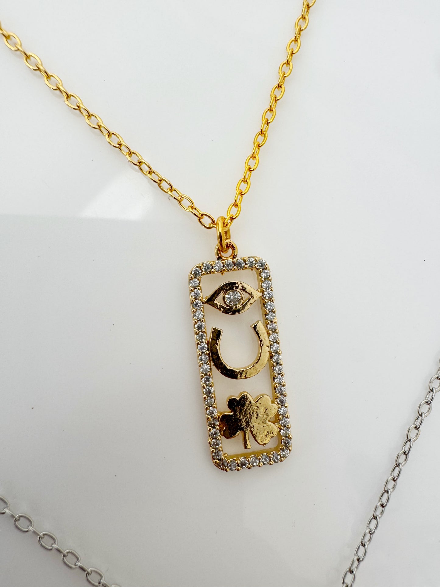 Lucky Charm 24 kt Gold Plated Pendant Necklace