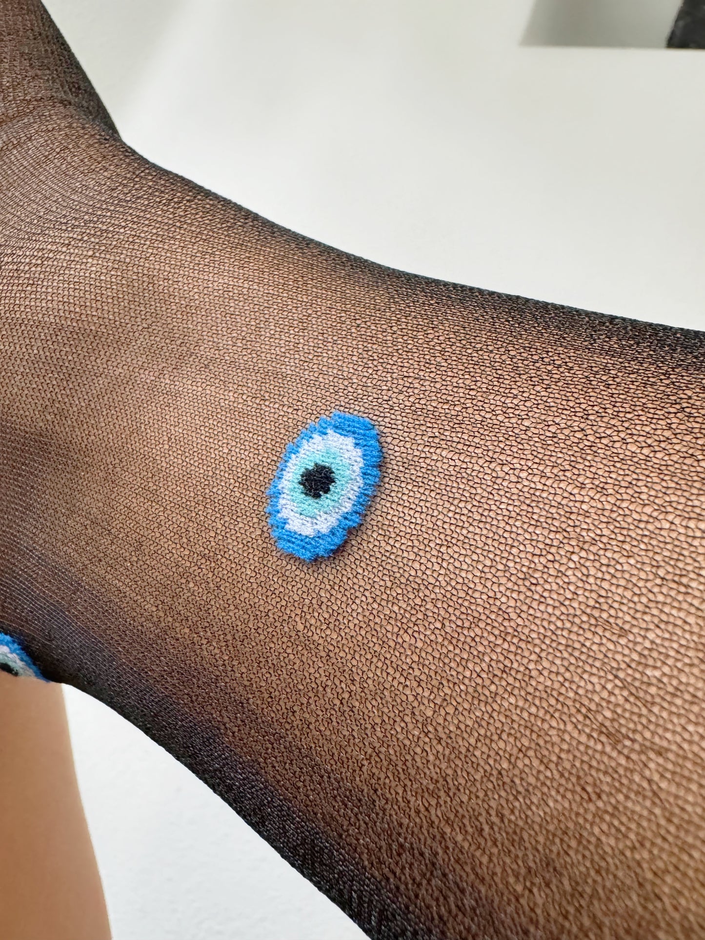 NEW! Evil Eye Sexy Sheer Fancy Fashionably Protected Socks