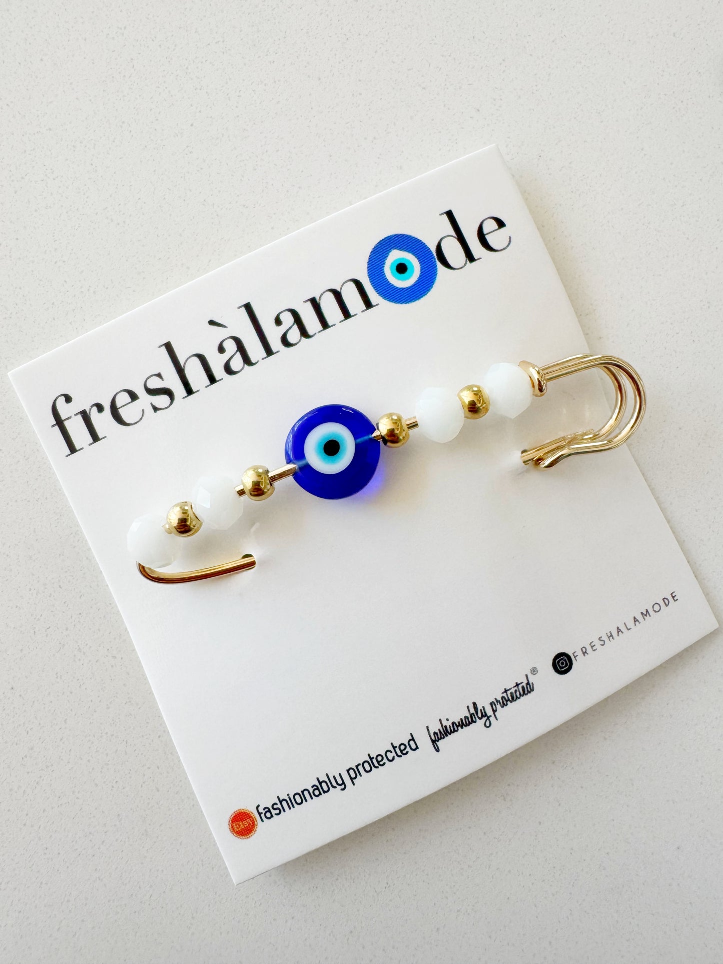 Evil Eye Beaded XL Safety Pin Charm