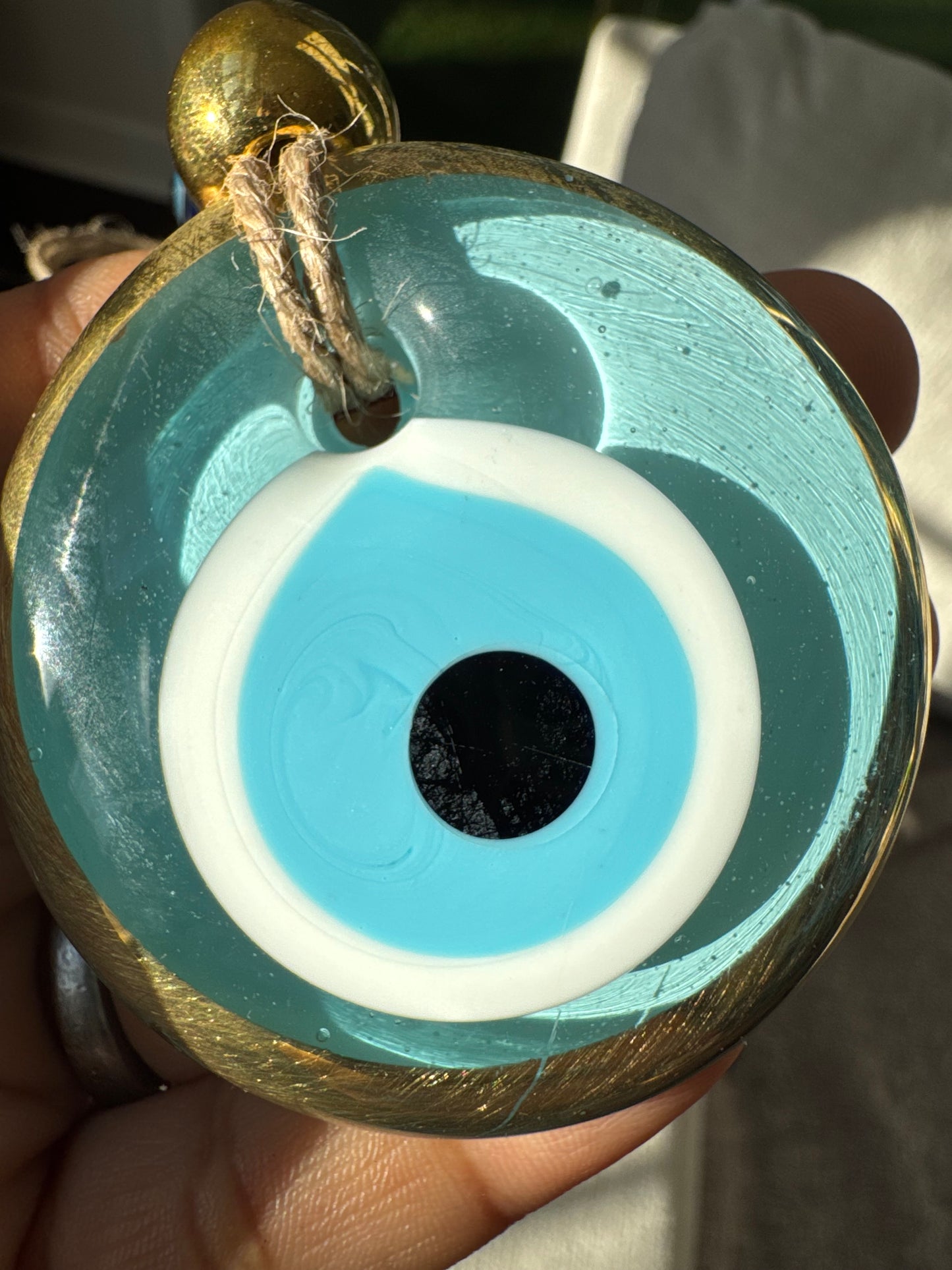NEW COLOR! Limited Edition Baby Blue Gold Brushed Evil Eye Amulet Wall Decor