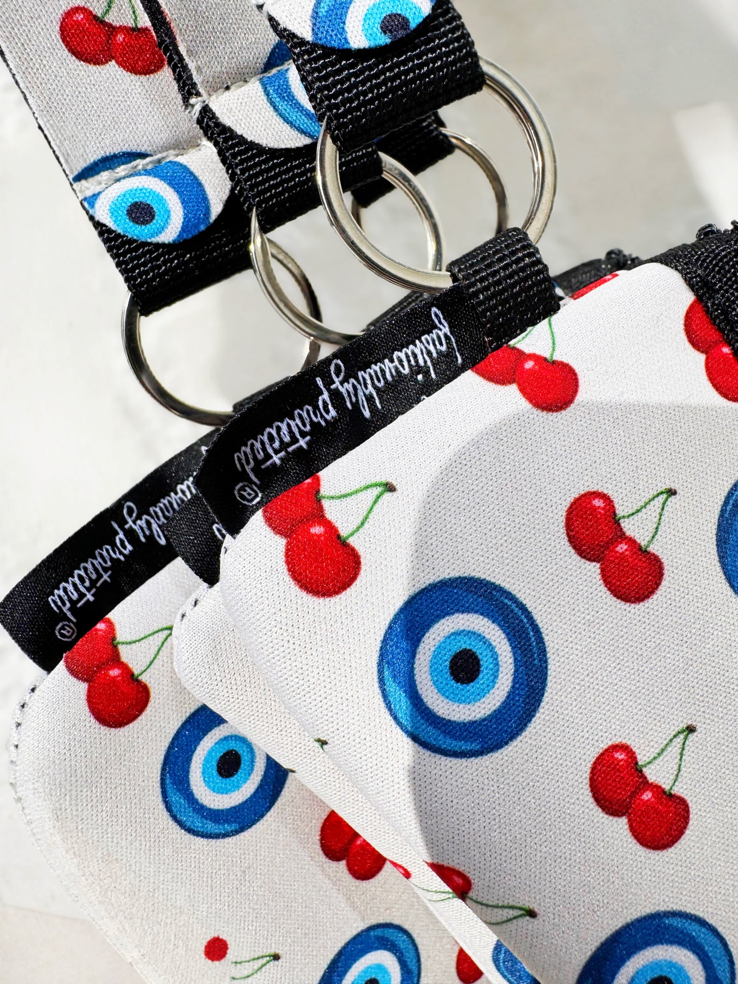 Cherry Evil Eye Neoprene Cash & Coin Wristlet -Exclusive Print