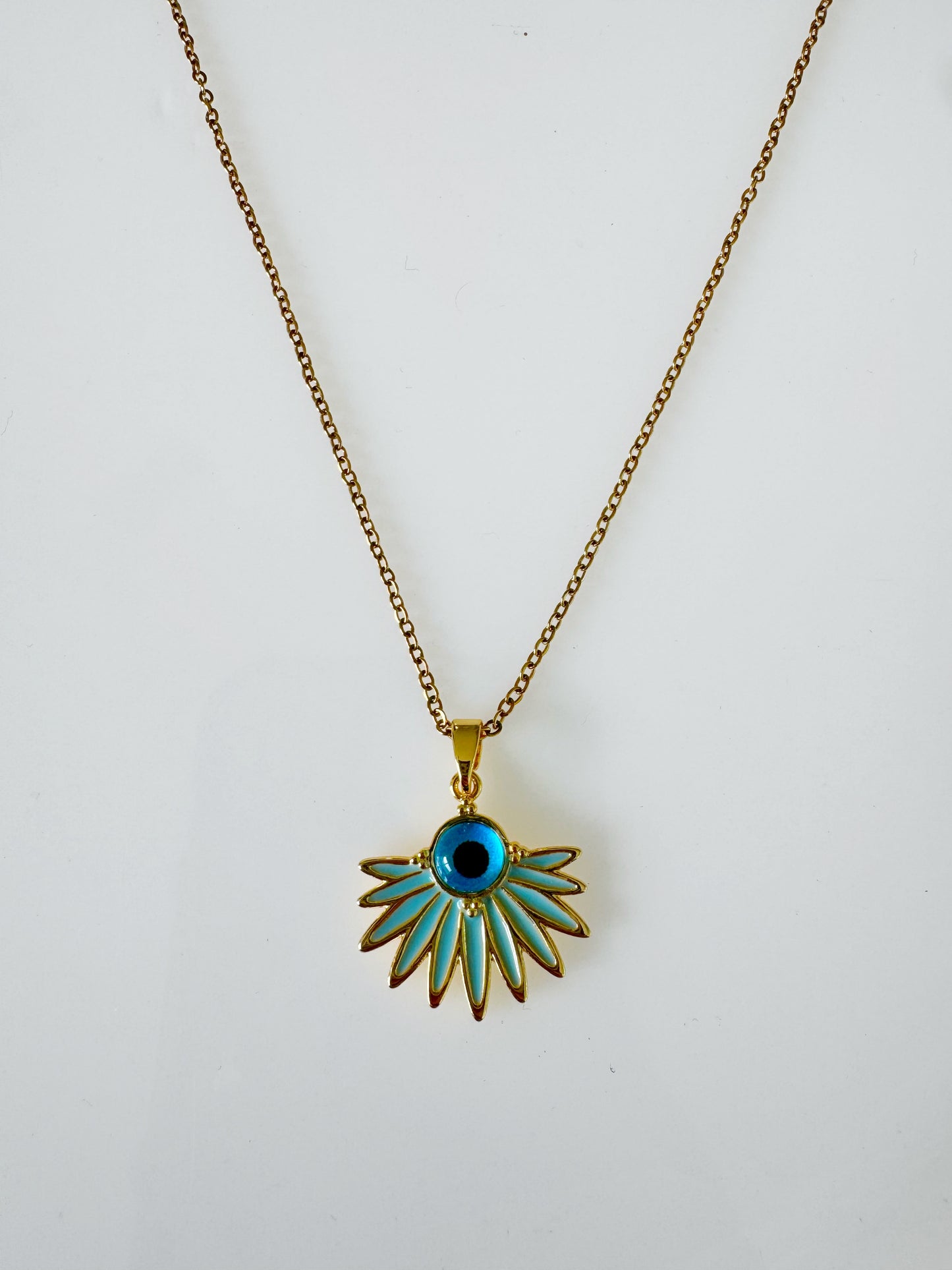 Radiant Sunburst Evil Eye Necklace