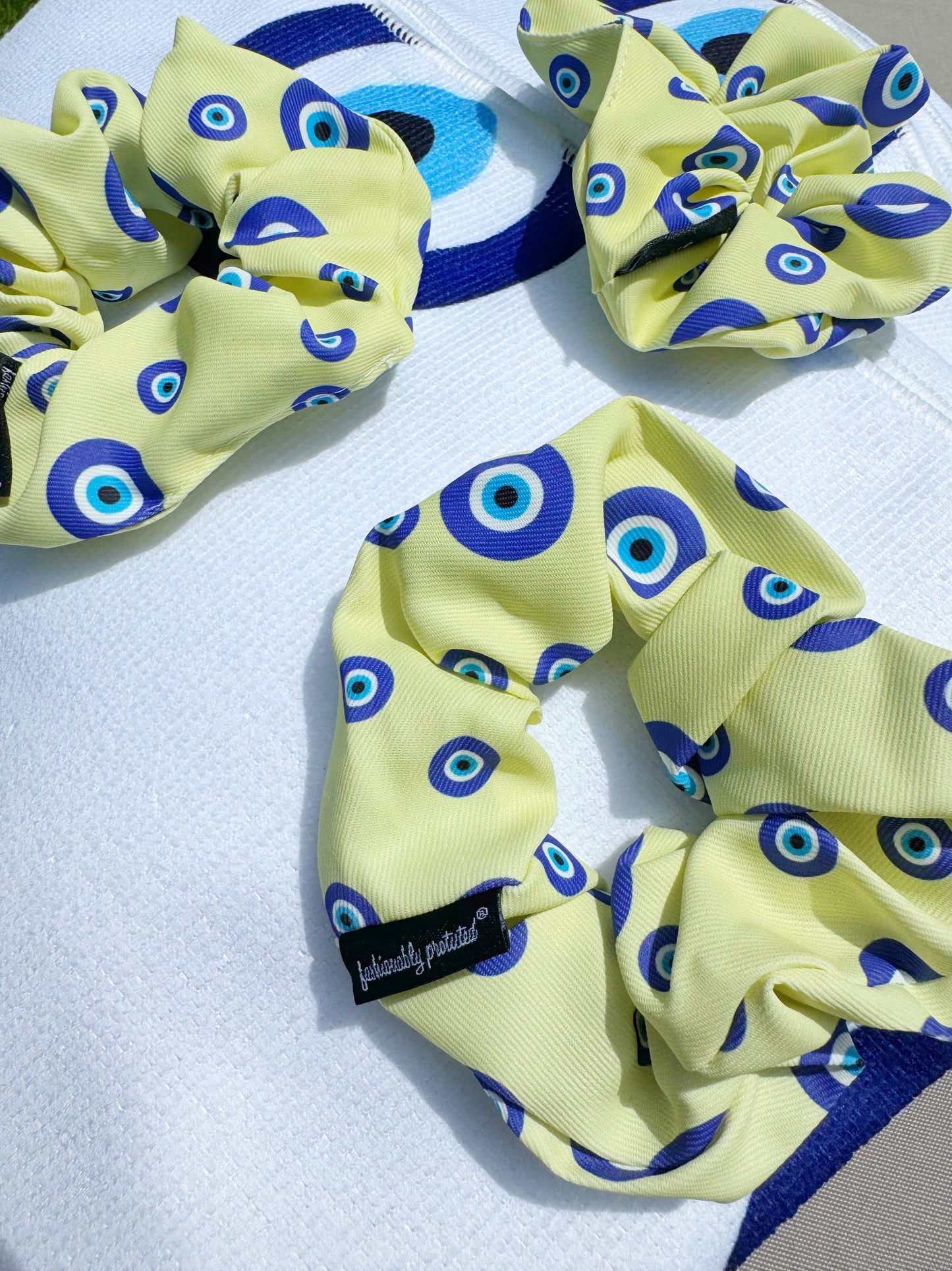 Original design Butter Yellow Evil Eye Scrunchie (Limited Edition)
