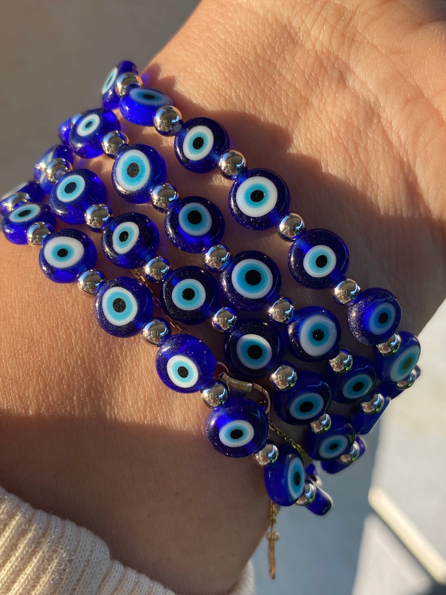 Classic Evil Eye Beaded Blue Bracelet