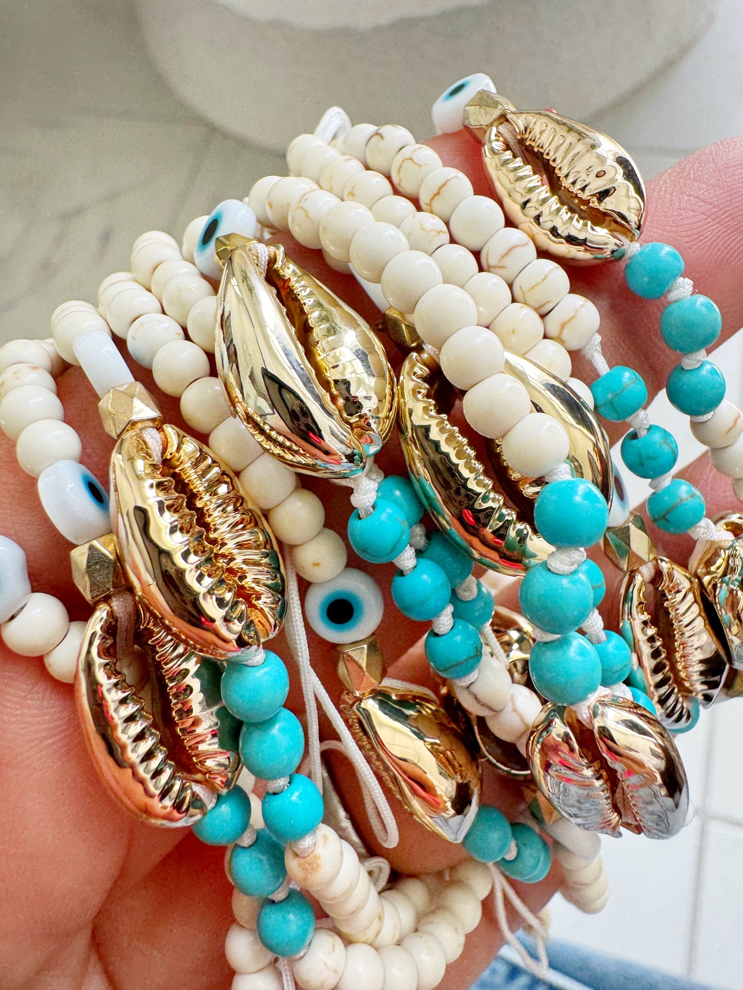 Limited Edition: Shell & Evil Eye Anklets