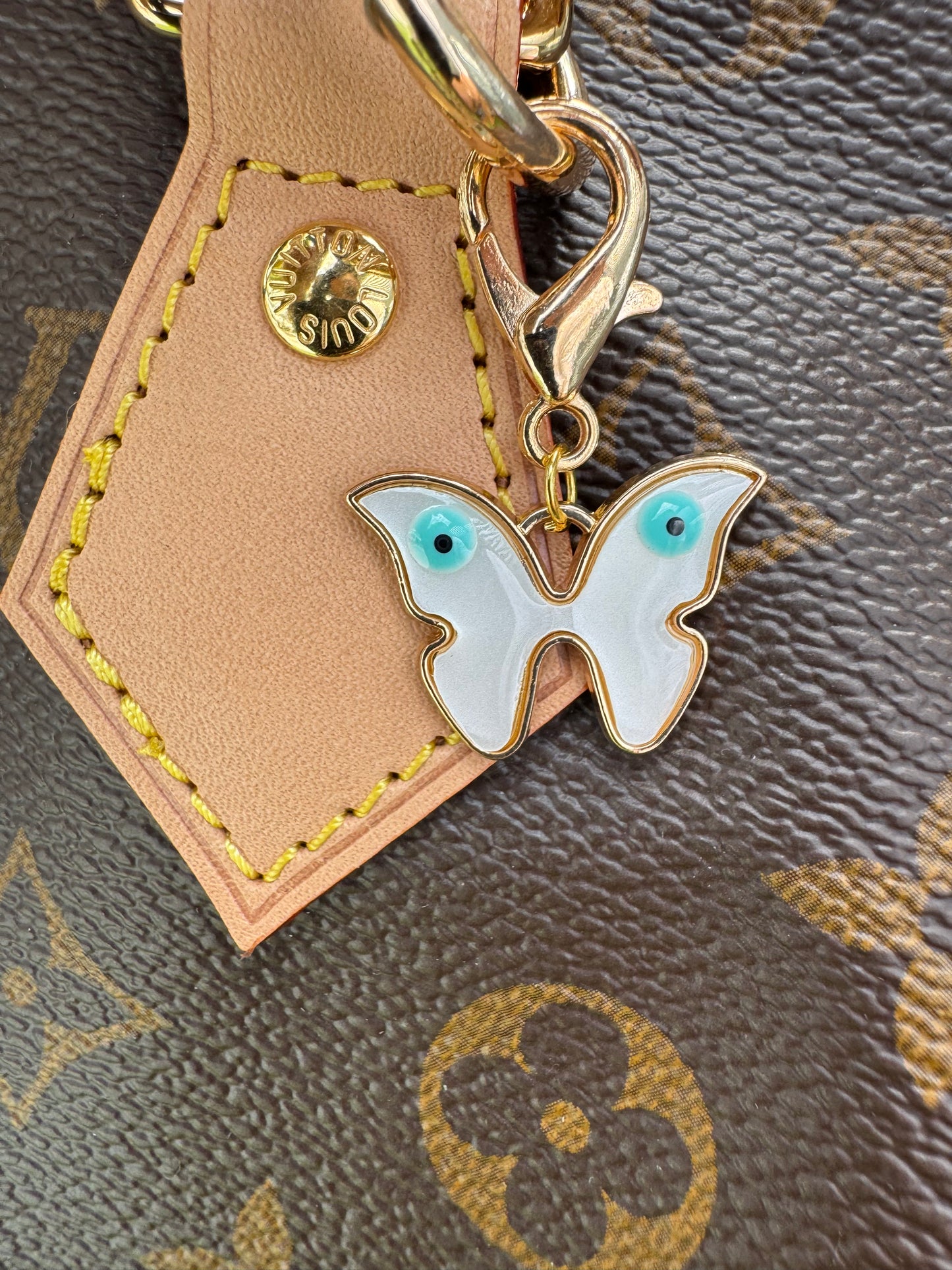 Butterfly White Evil Eye Purse Clip Petite & Protective