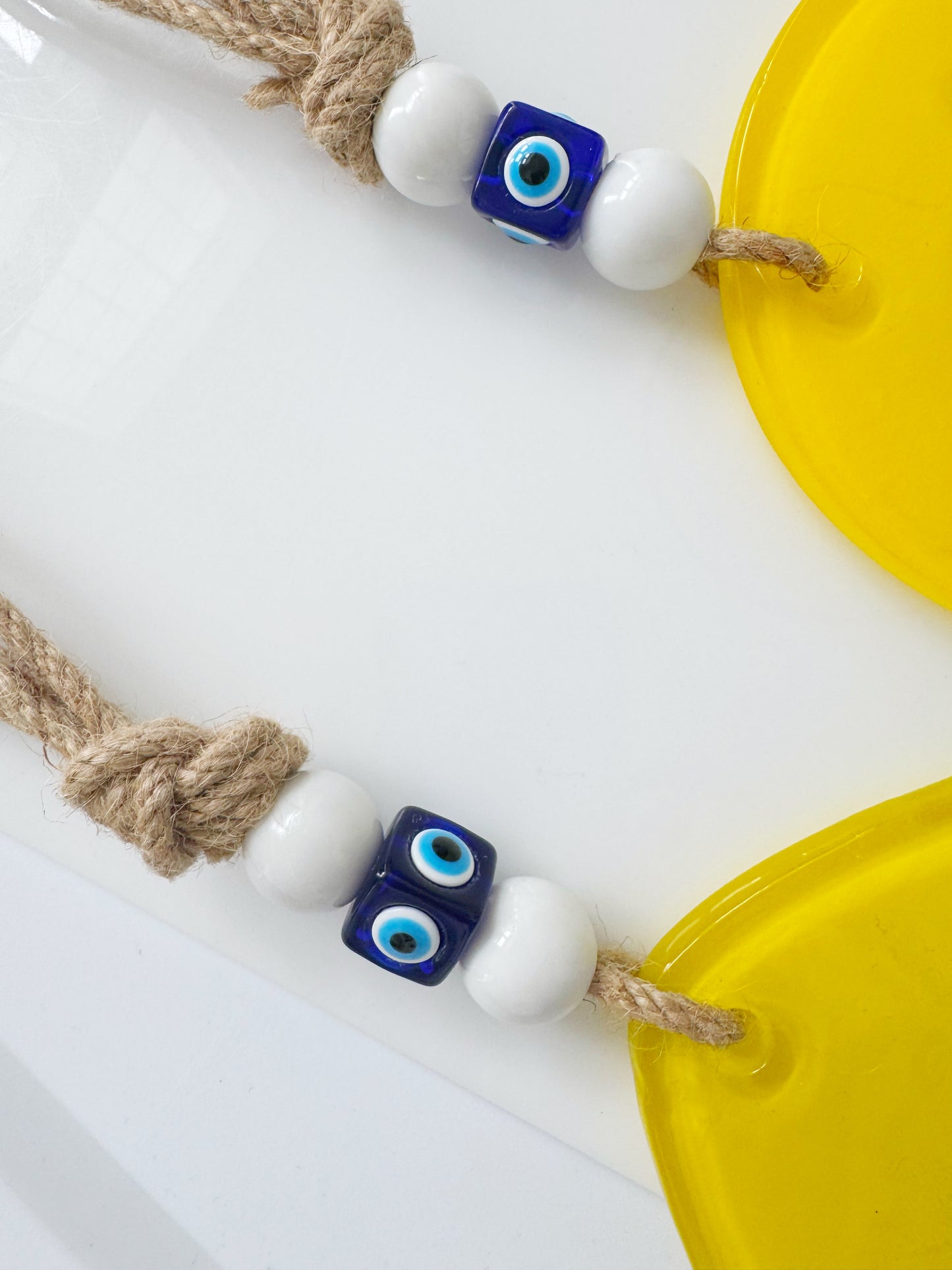 Yellow Glass XL Evil Eye Amulet