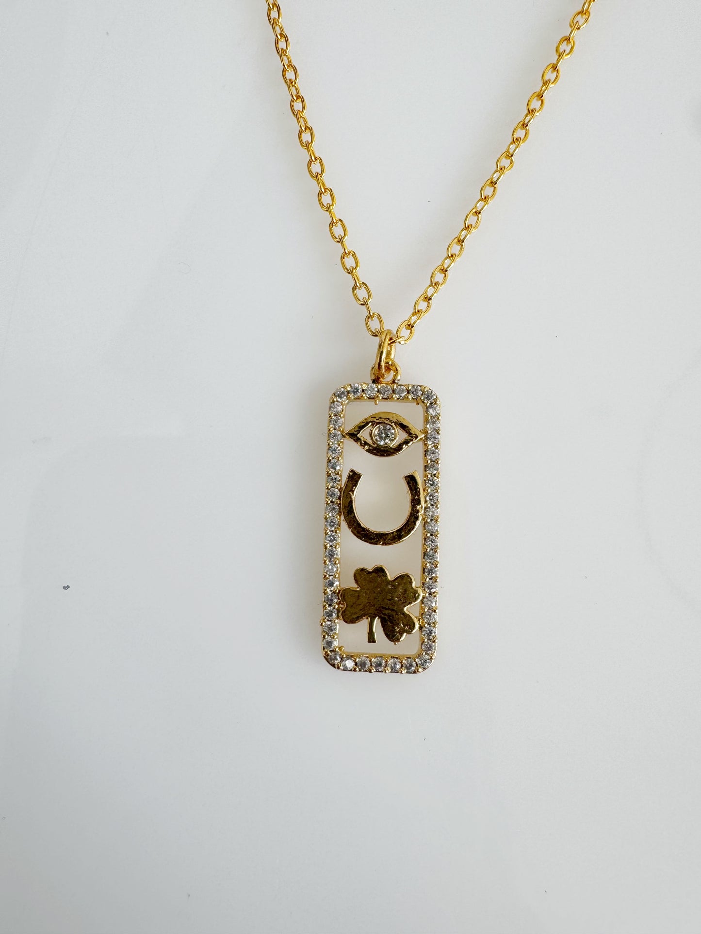 Lucky Charm 24 kt Gold Plated Pendant Necklace