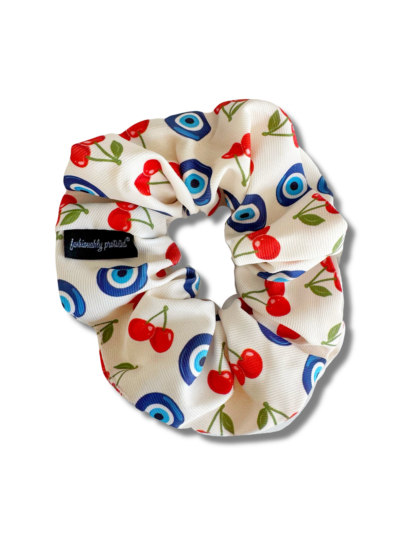 Cherry Evil Eye Seamless Scrunchie