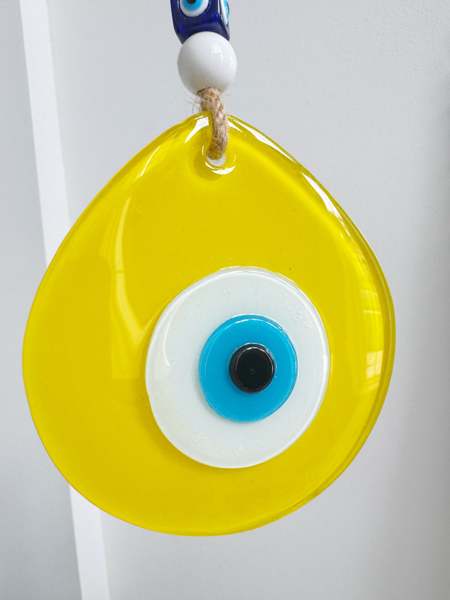 Yellow Glass XL Evil Eye Amulet