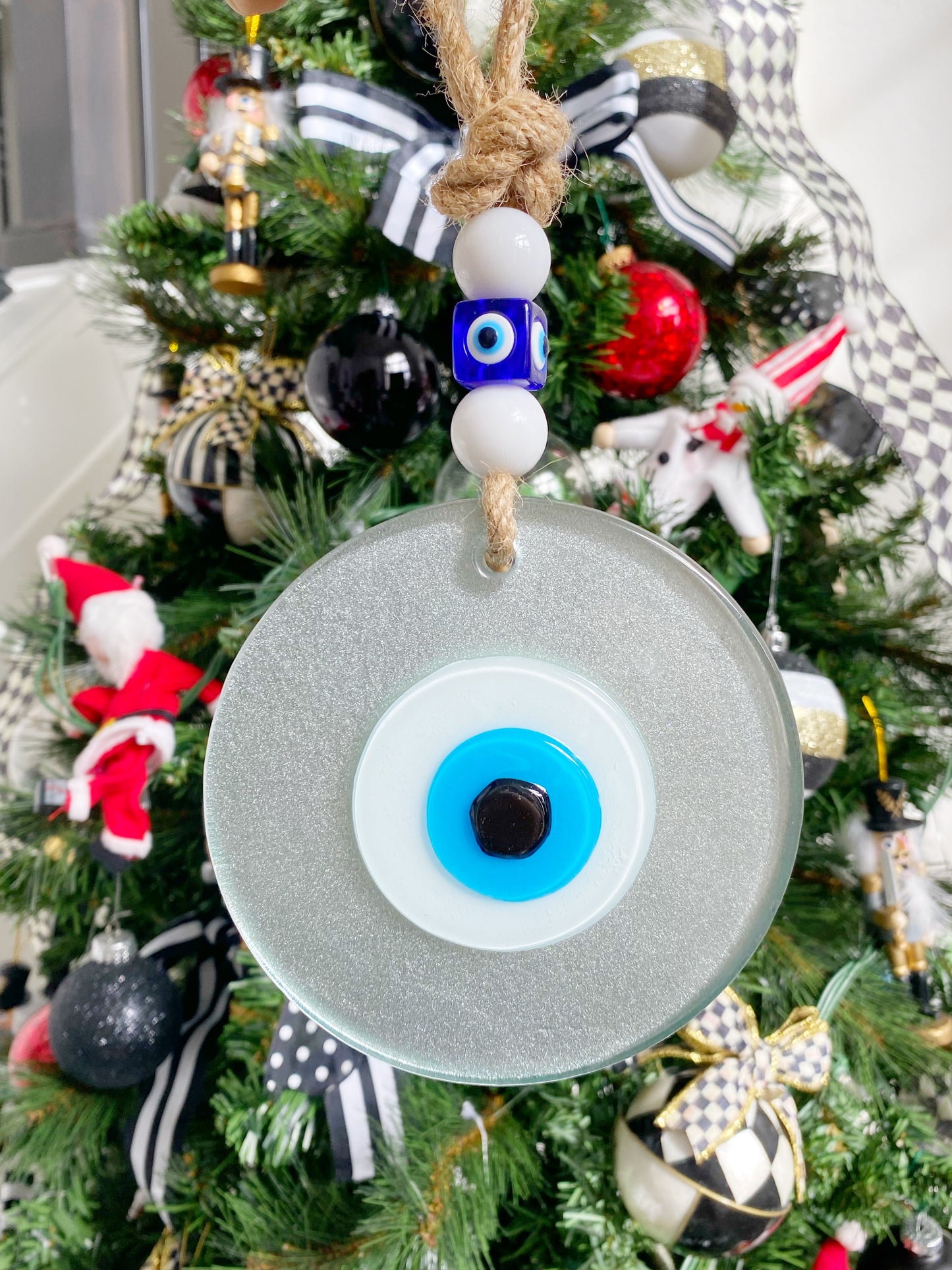 SPECIAL PRICE! XL METALLIC SILVER Evil Eye Wall Decor Amulet