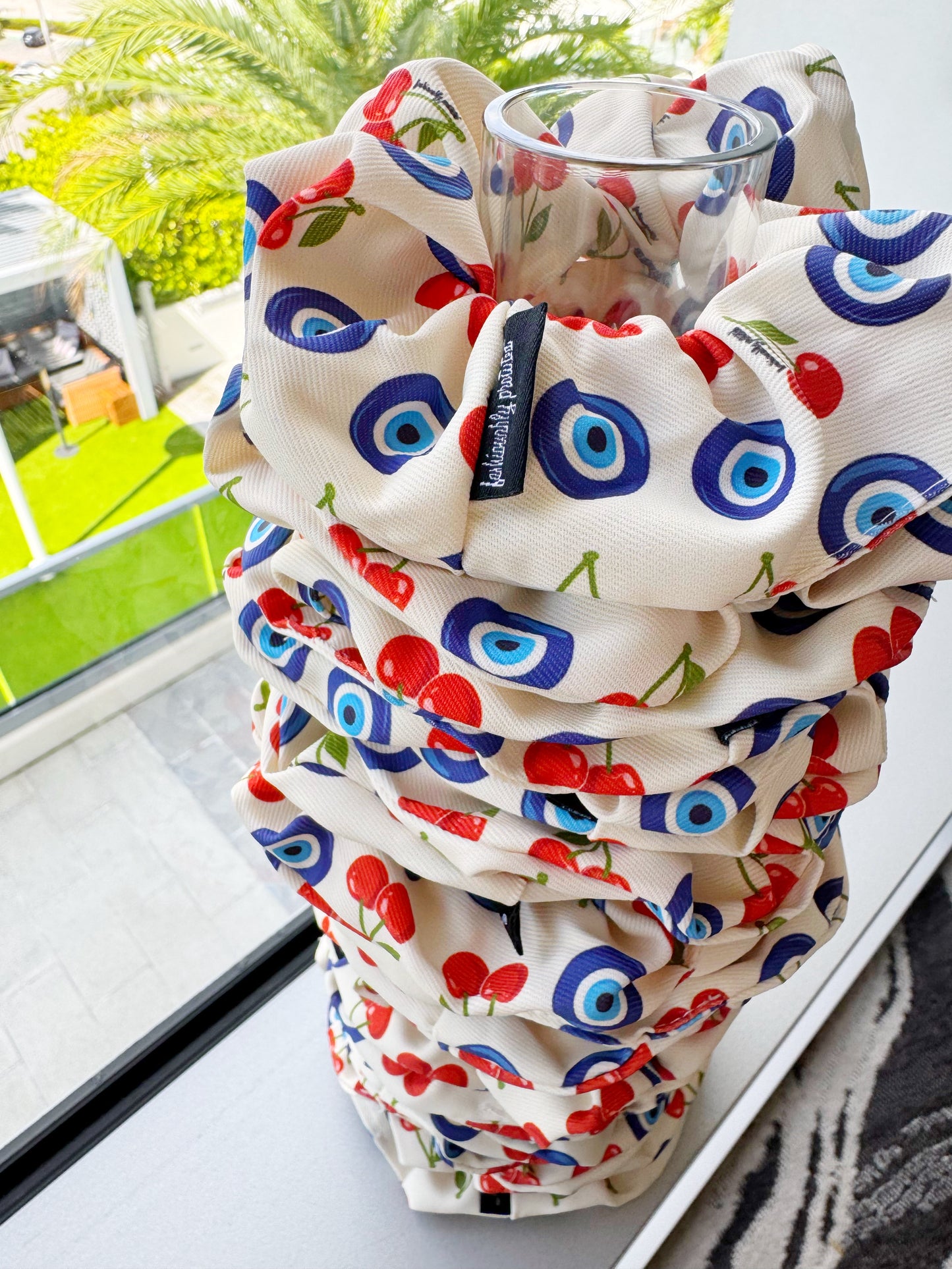 Cherry Evil Eye Seamless Scrunchie