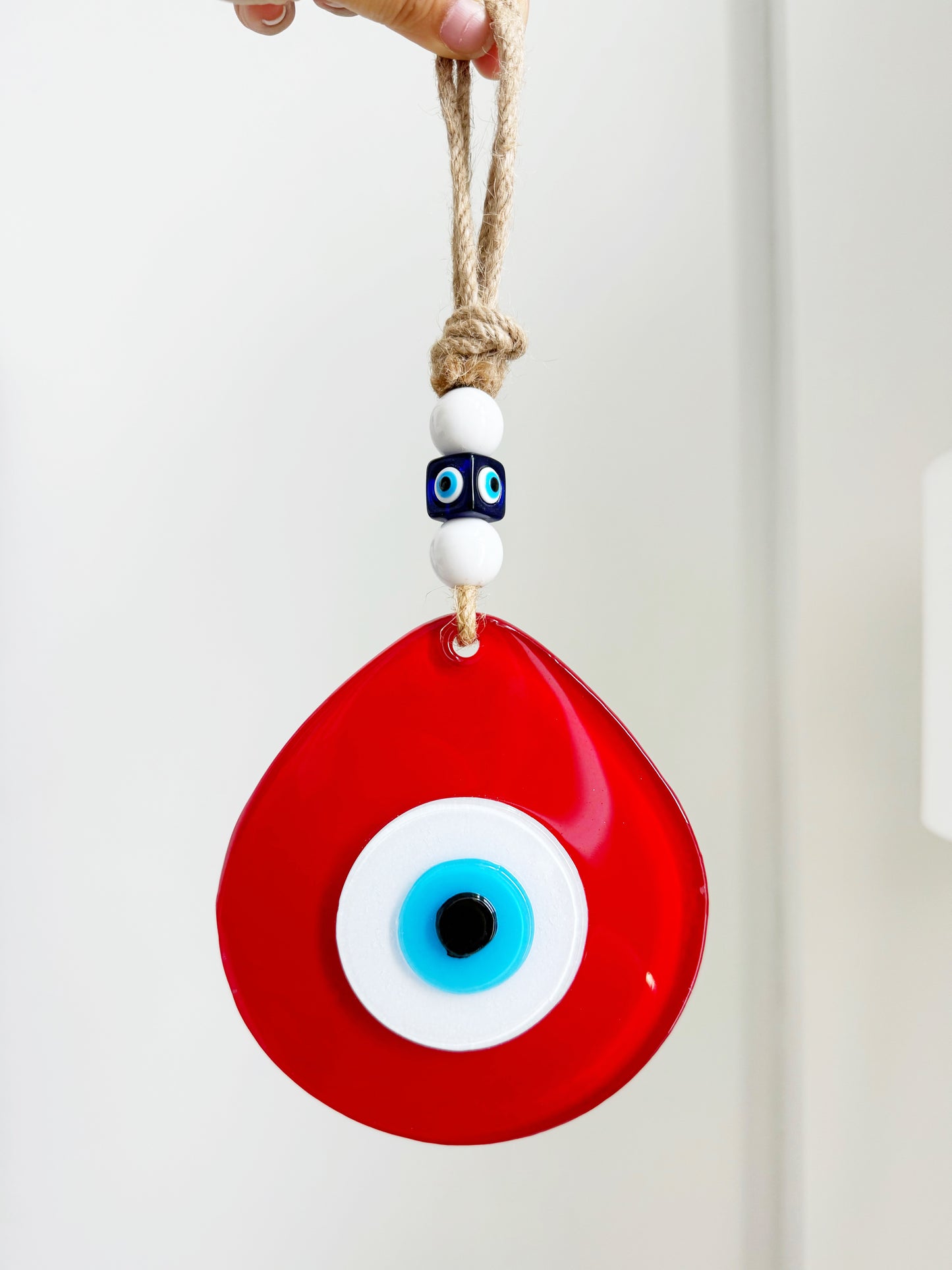 Cherry Red XL Evil Eye Glass Amulet SHIPS FREE