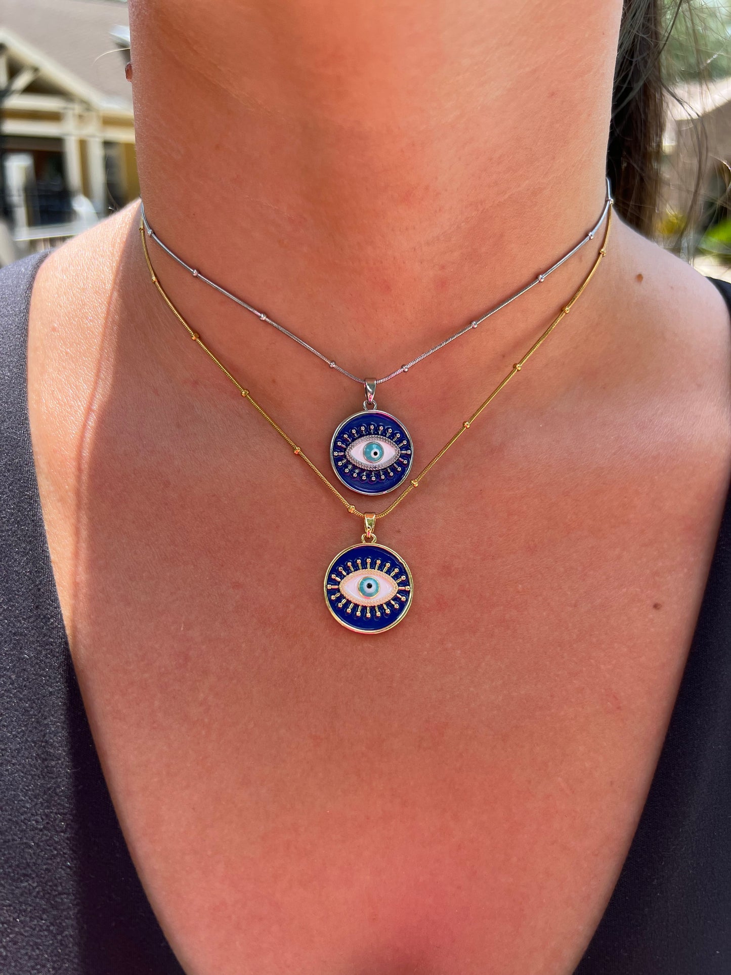 Classic Evil Eye Medallion Necklace