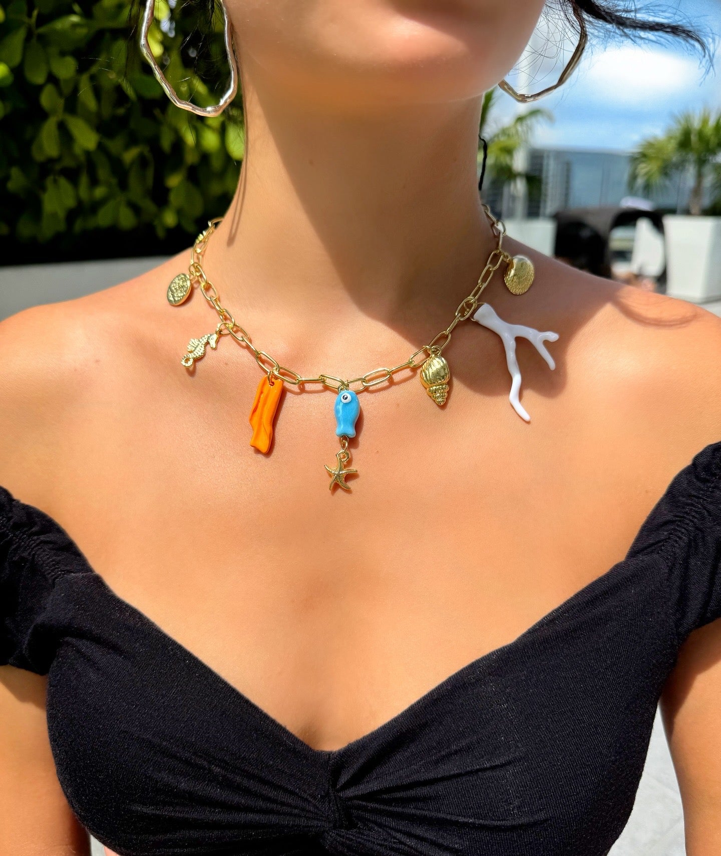 Under the Sea Evil Eye Charmed Necklace