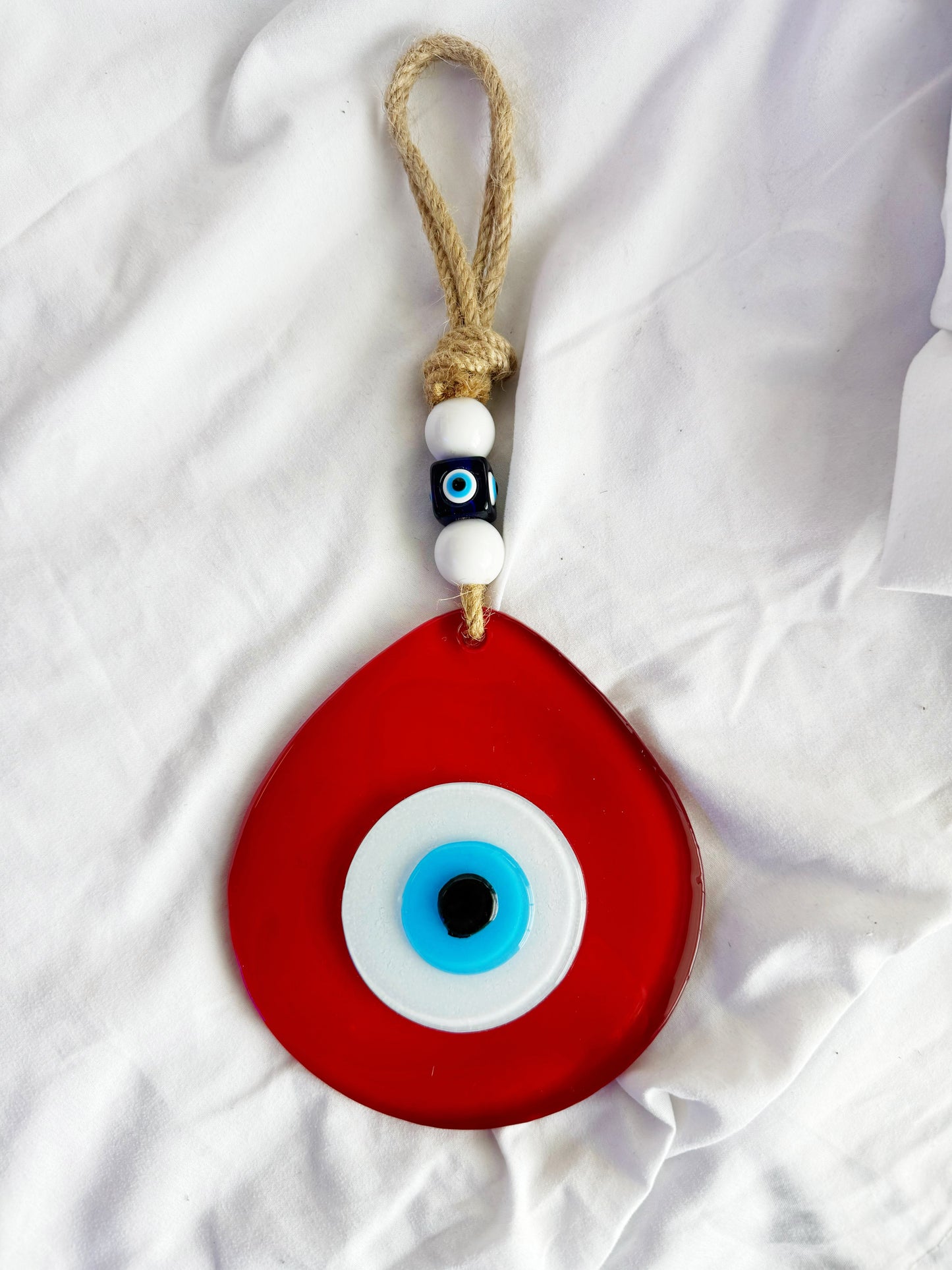 Cherry Red XL Evil Eye Glass Amulet SHIPS FREE