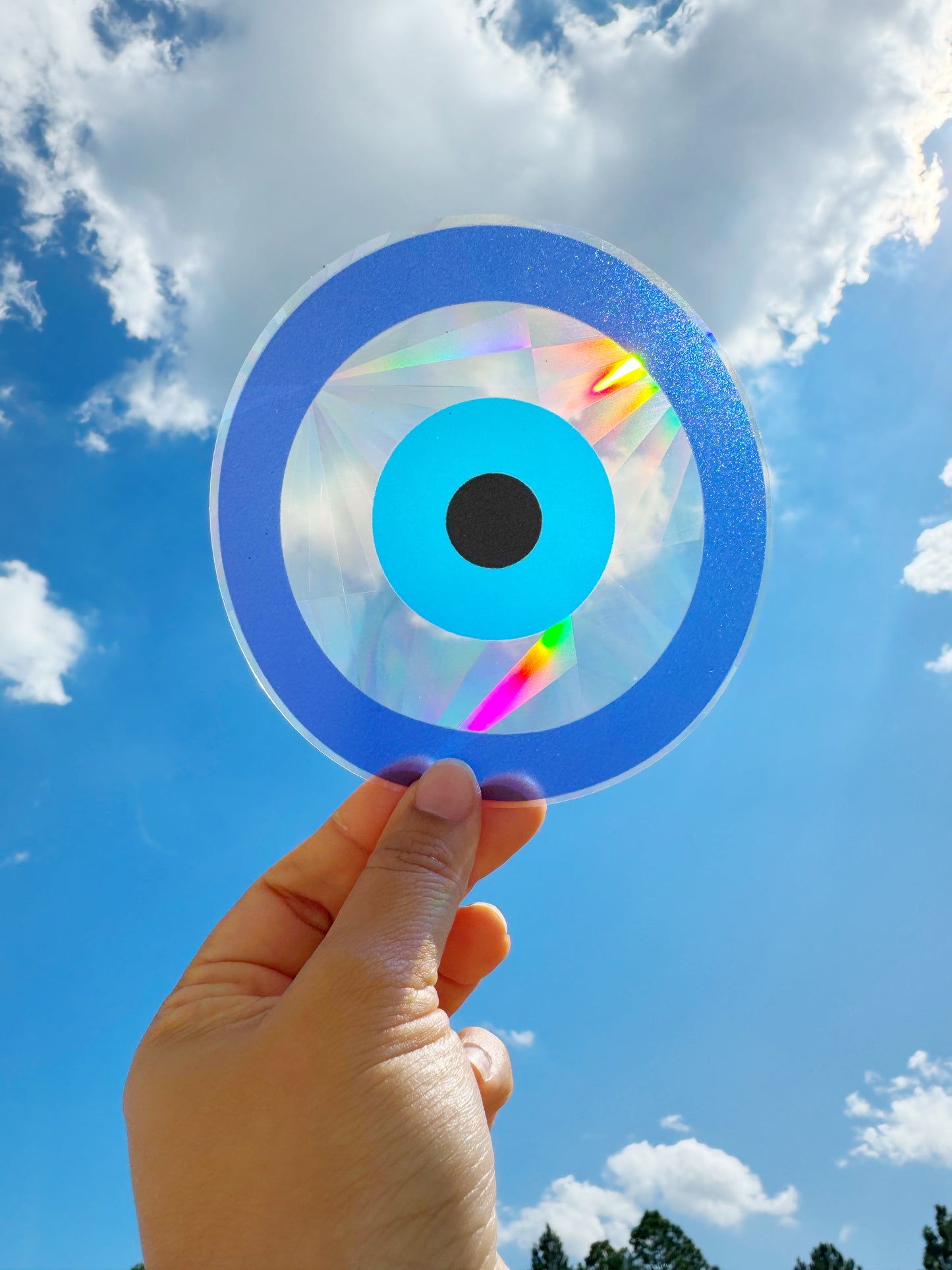 Retro Evil Eye Rainbow Maker Sun Catcher Window Decal