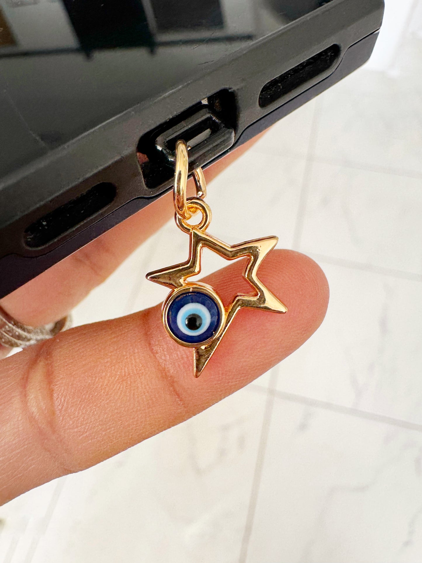 Evil Eye Charm Dust Plug <Lightning Port Compatible