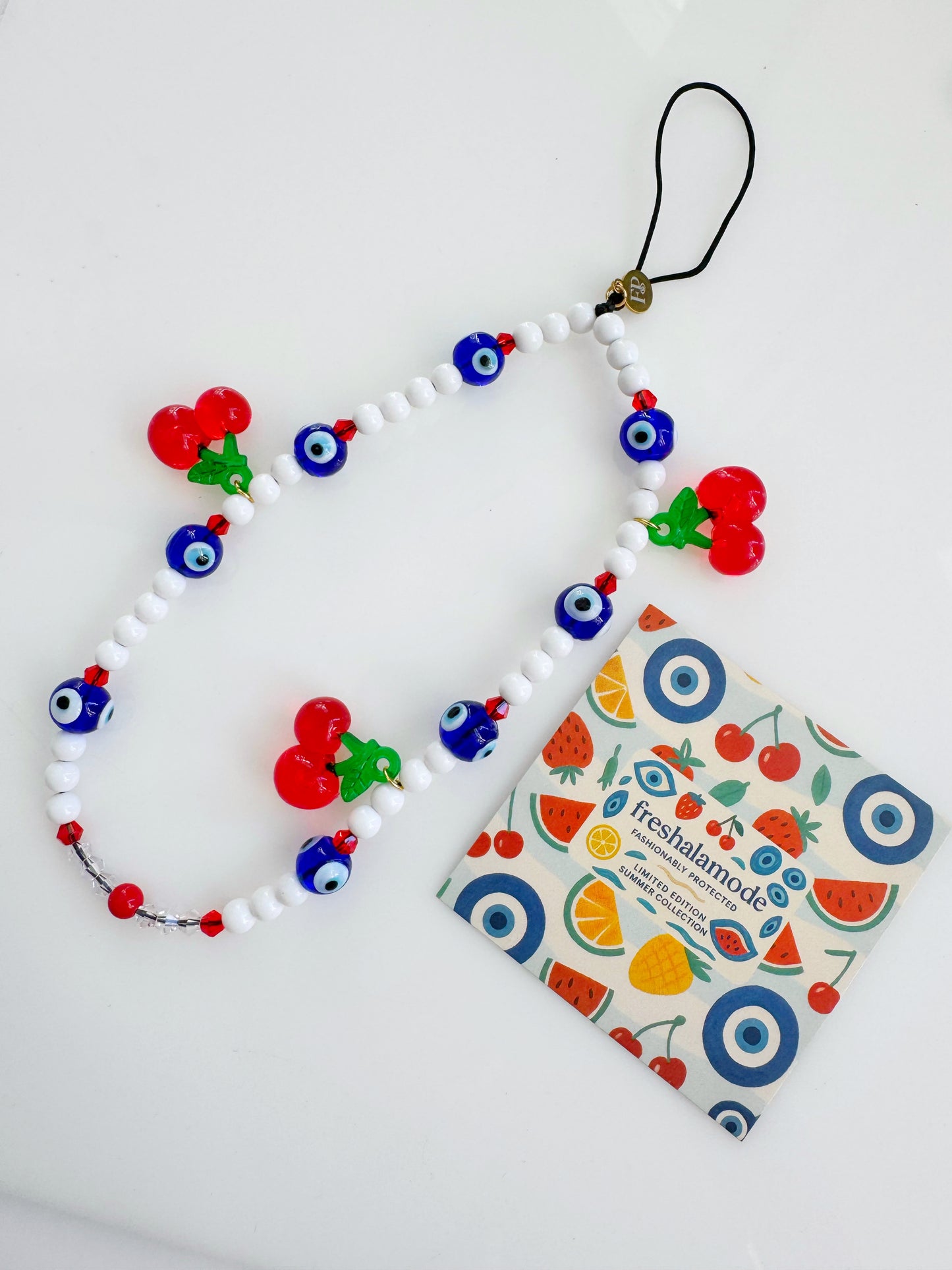 Limited Edition Cherry Drop Evil Eye Phone Strap