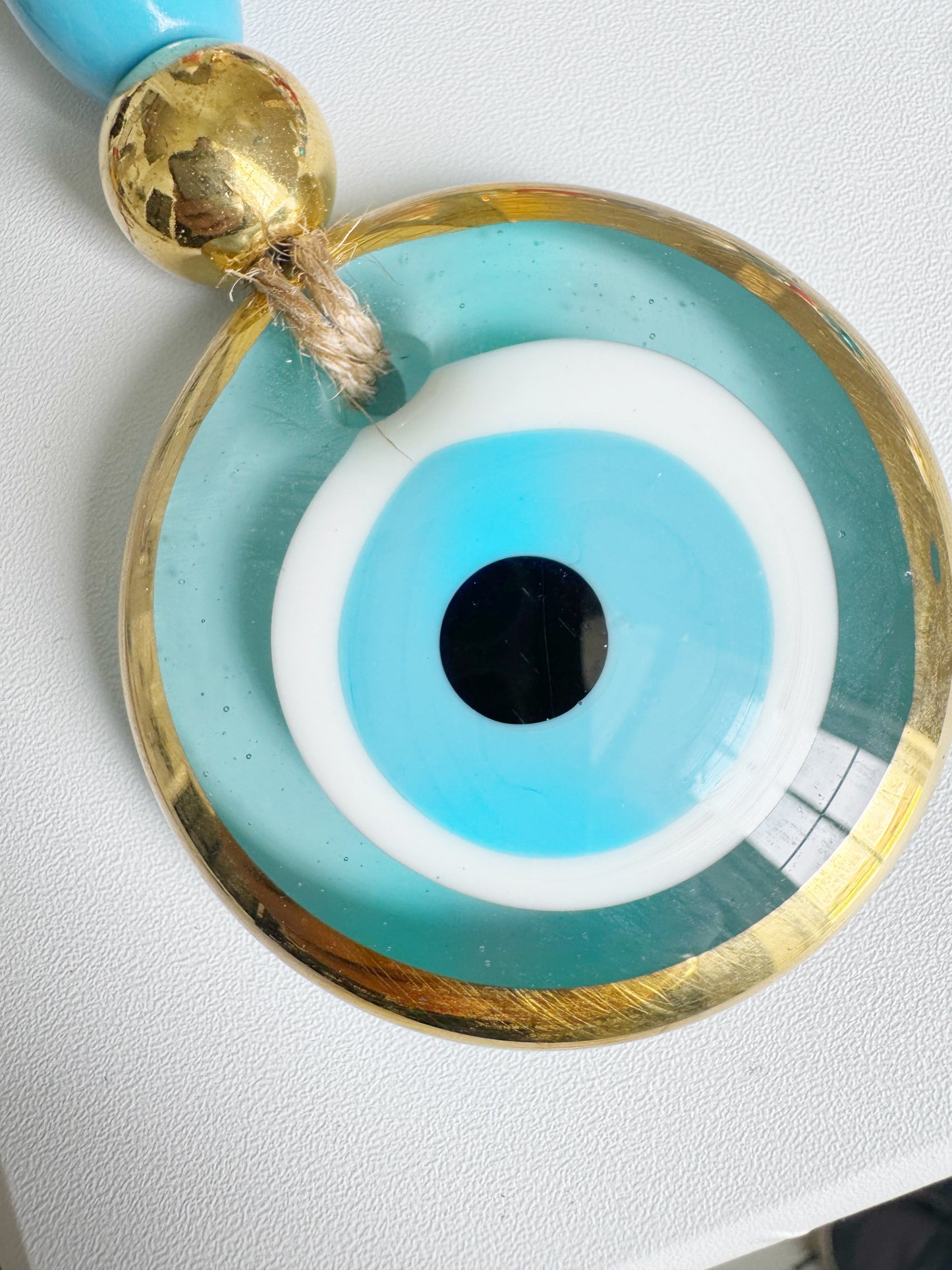 NEW COLOR! Limited Edition Baby Blue Gold Brushed Evil Eye Amulet Wall Decor