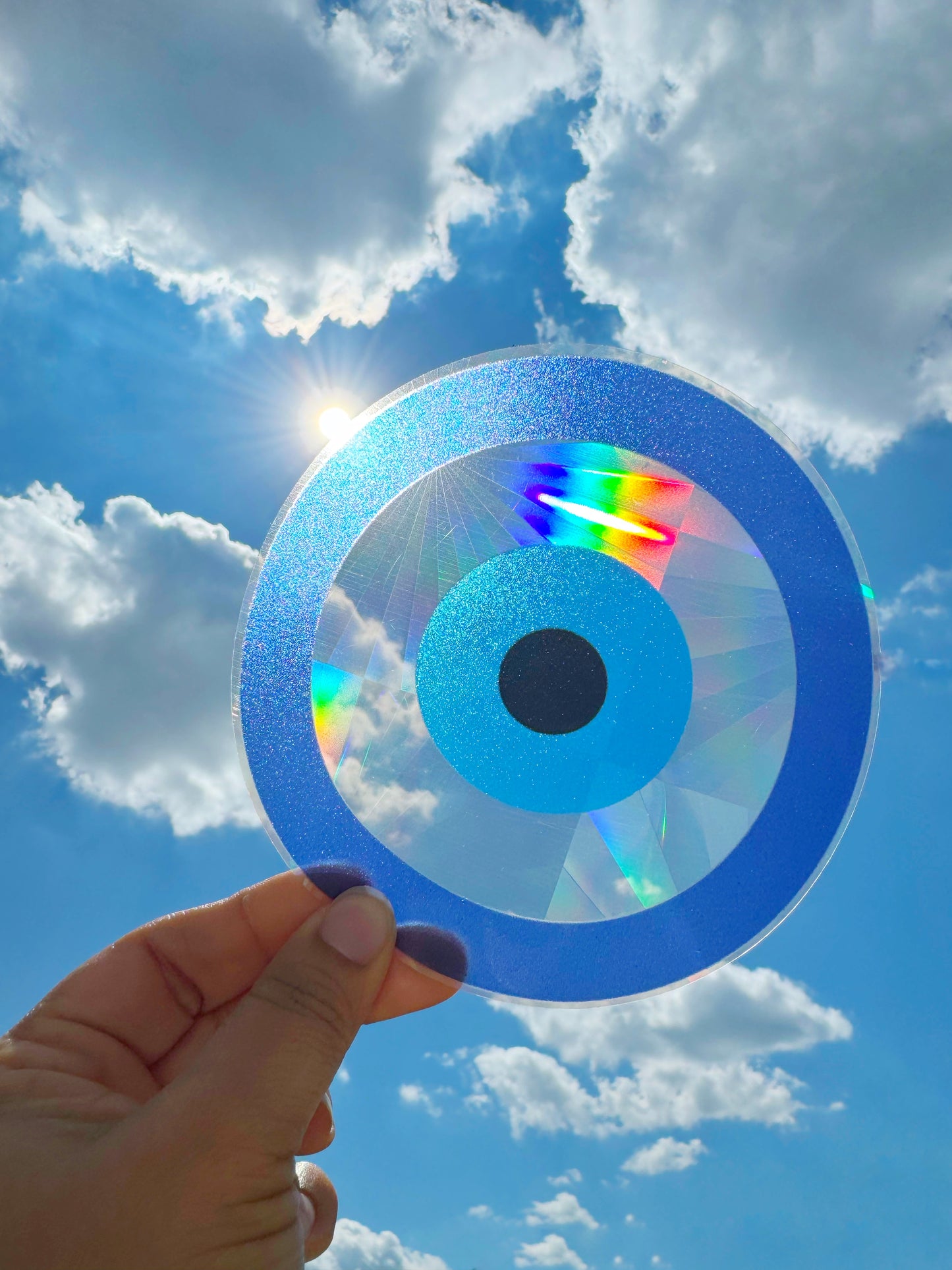 Retro Evil Eye Rainbow Maker Sun Catcher Window Decal