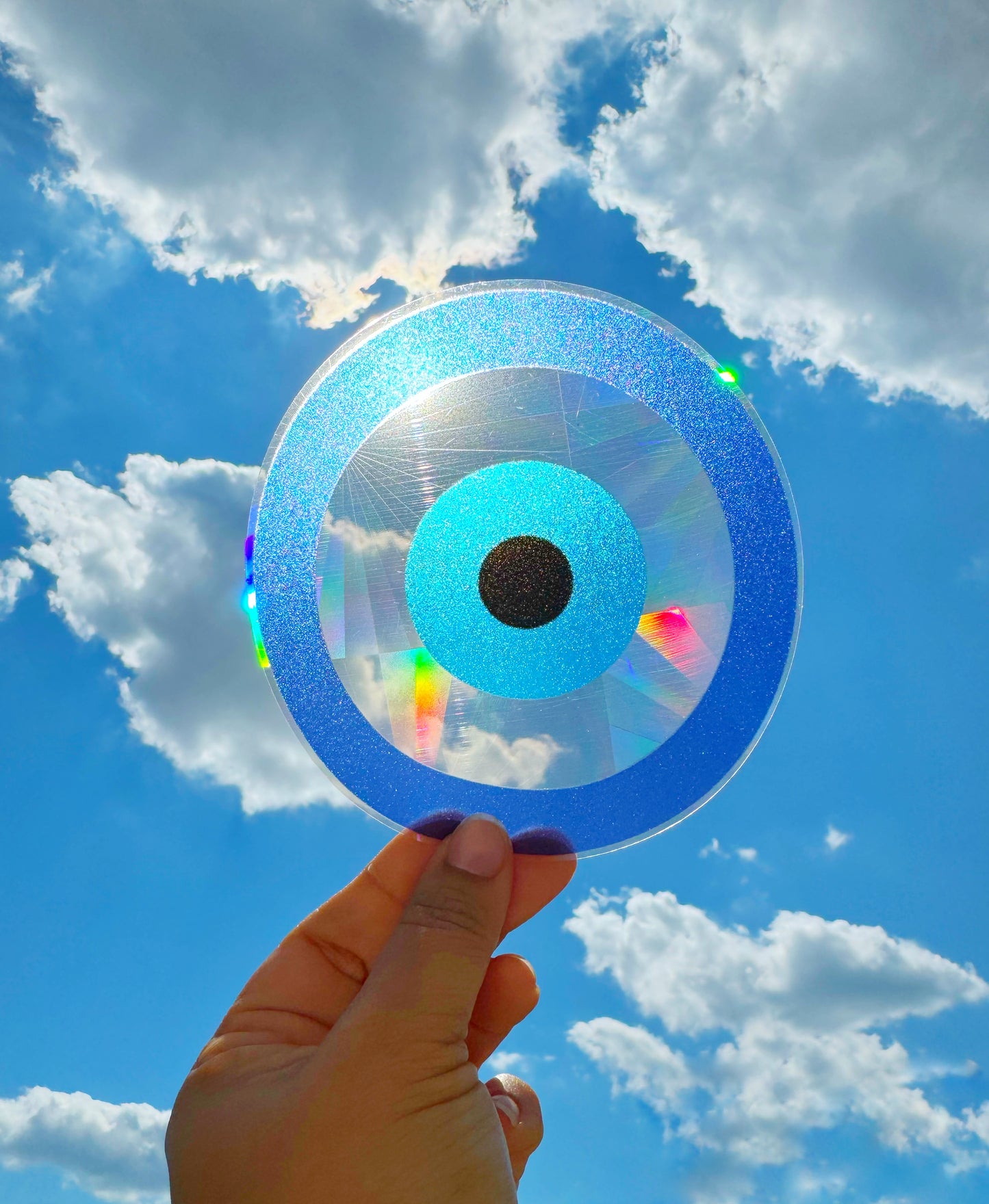 Retro Evil Eye Rainbow Maker Sun Catcher Window Decal