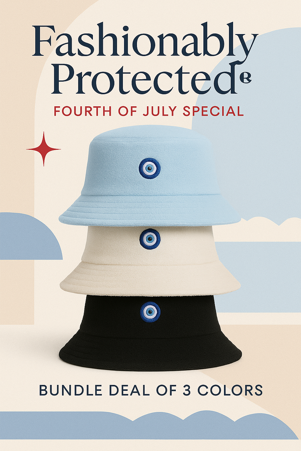 Evil Eye Terry Cloth Bucket Hat