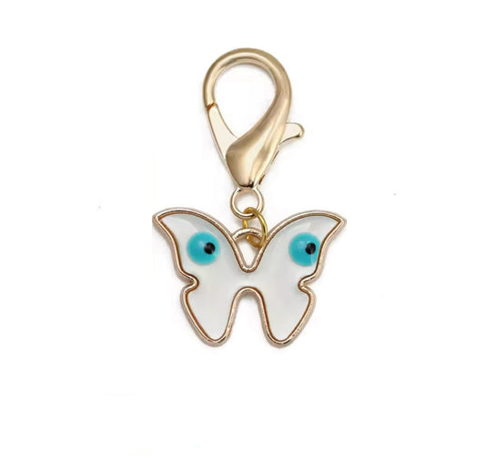 Butterfly White Evil Eye Purse Clip Petite & Protective