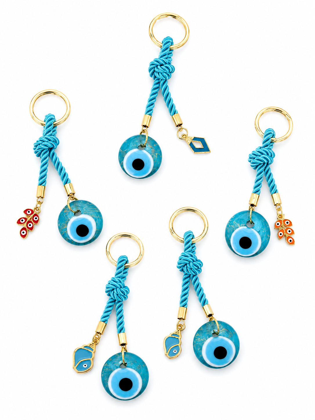 Turquoise Glass Evil Eye Purse Charm Keychain | Charmed Edition (Random Charm)