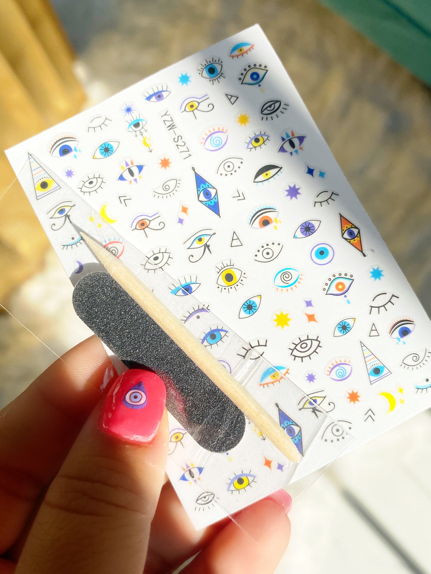Evil Eye Nail Sticker Decals & Tools