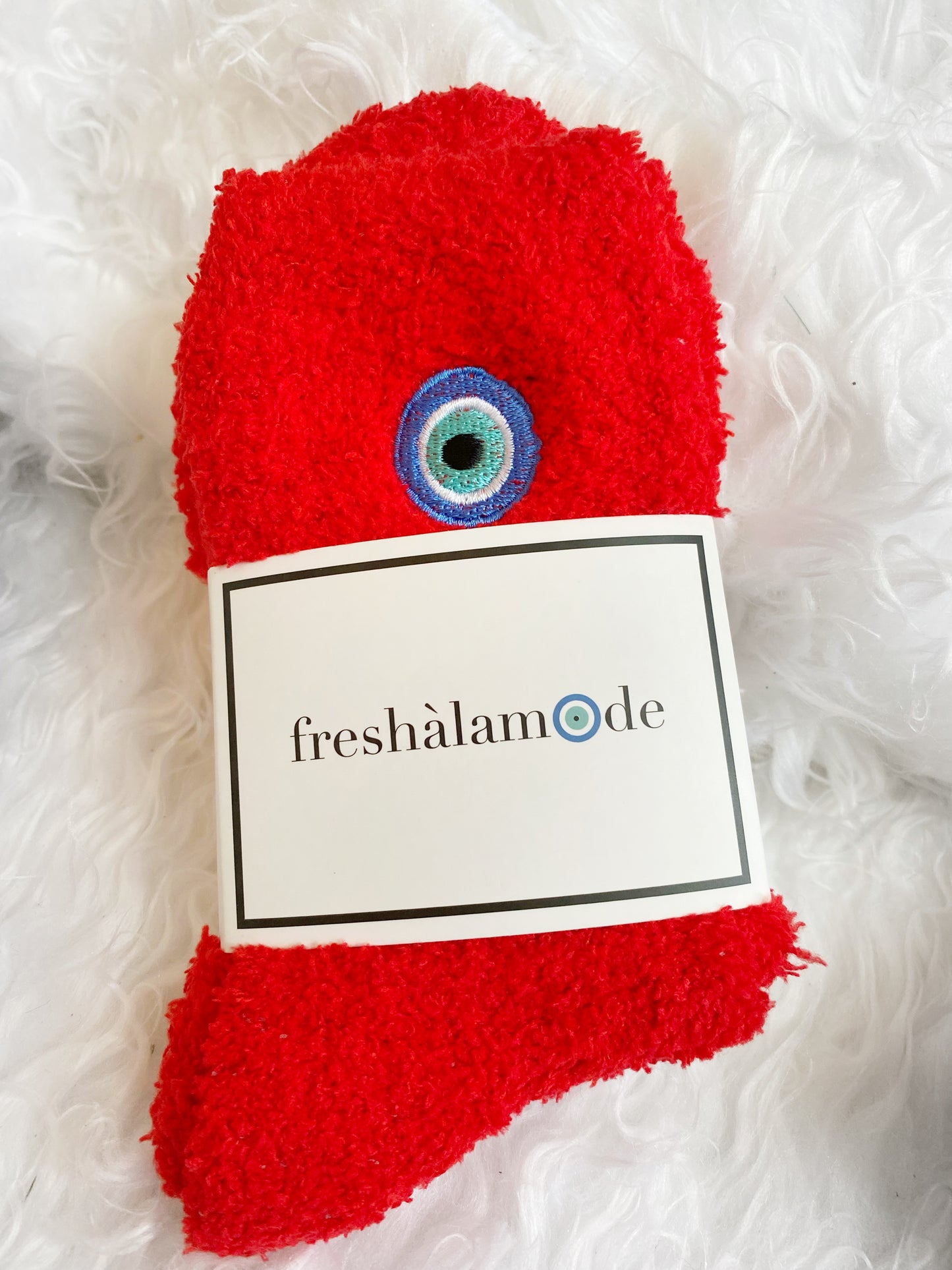 Evil Eye Cozy Fuzzy Socks