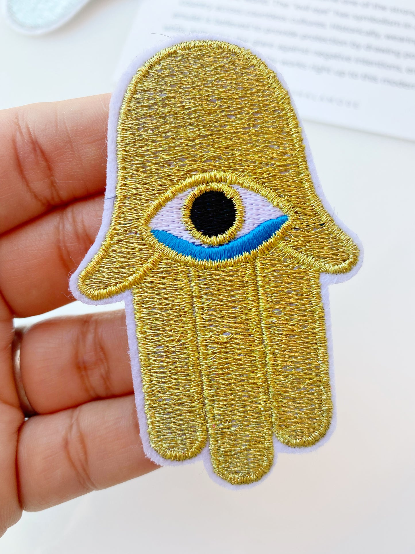 Hamsa Metallic Iron On Patch