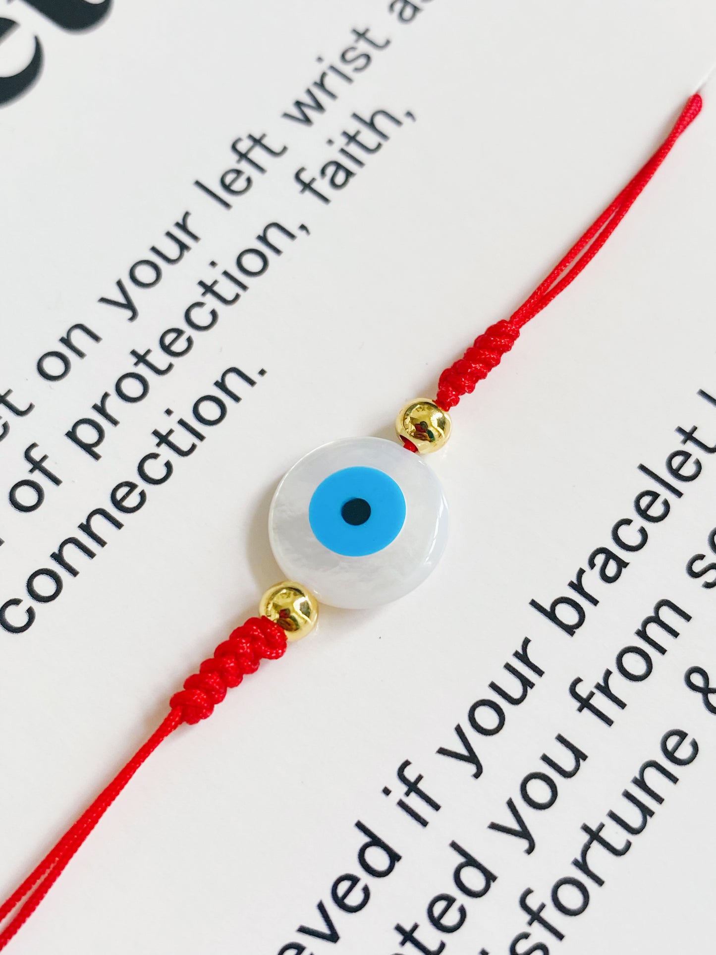 Evil Eye Red String Shell Bracelet