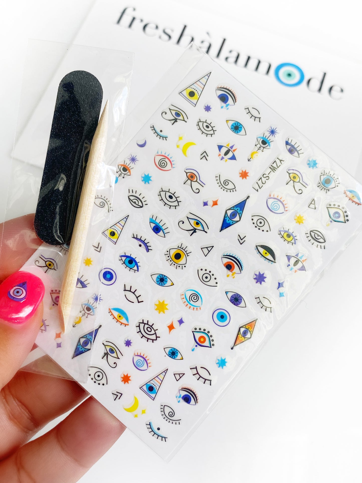 Evil Eye Nail Sticker Decals & Tools