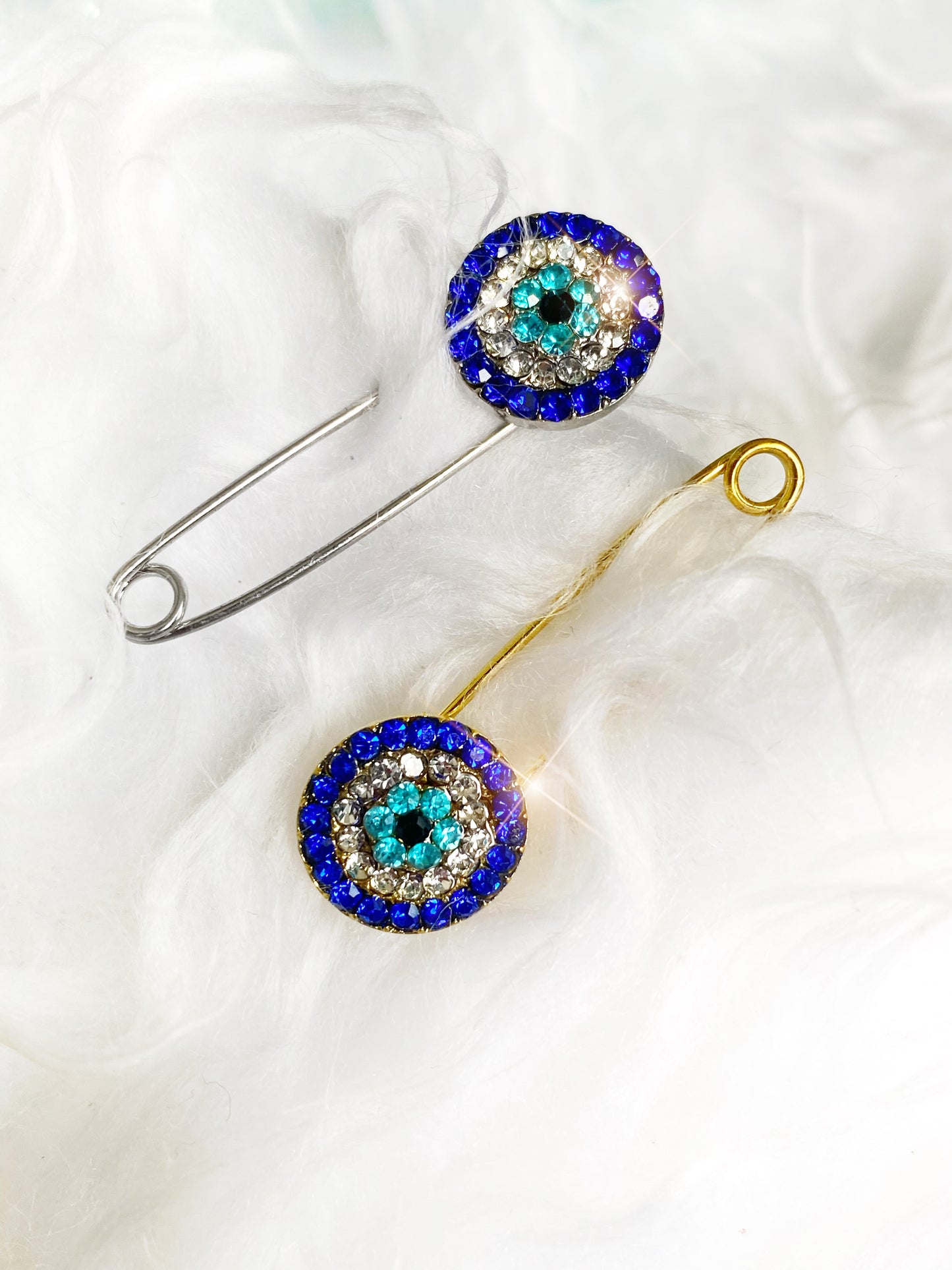 Evil Eye Crystal Protection Pin Brooch