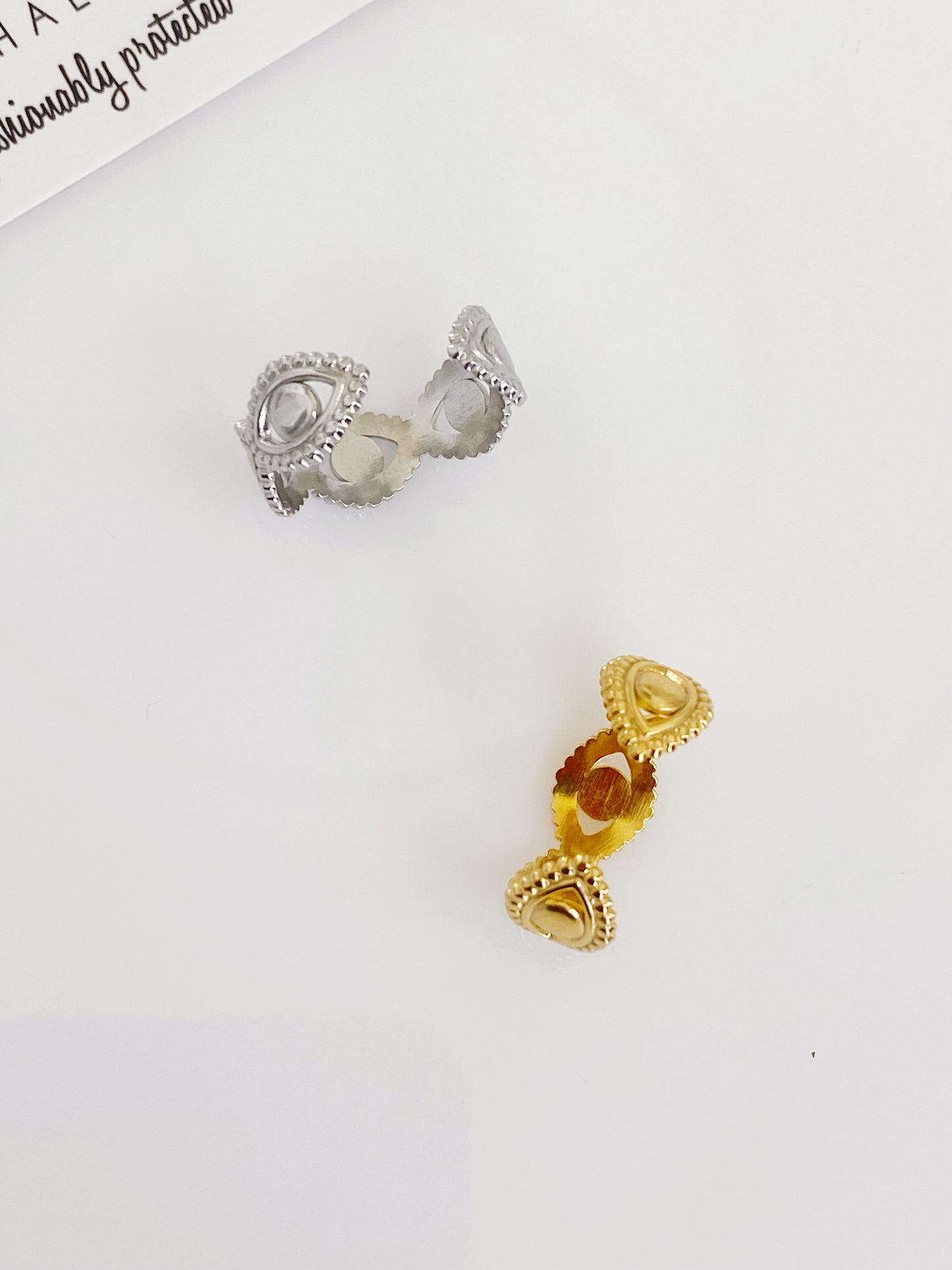 Evil Eye Open Band Stainless Steel Ring