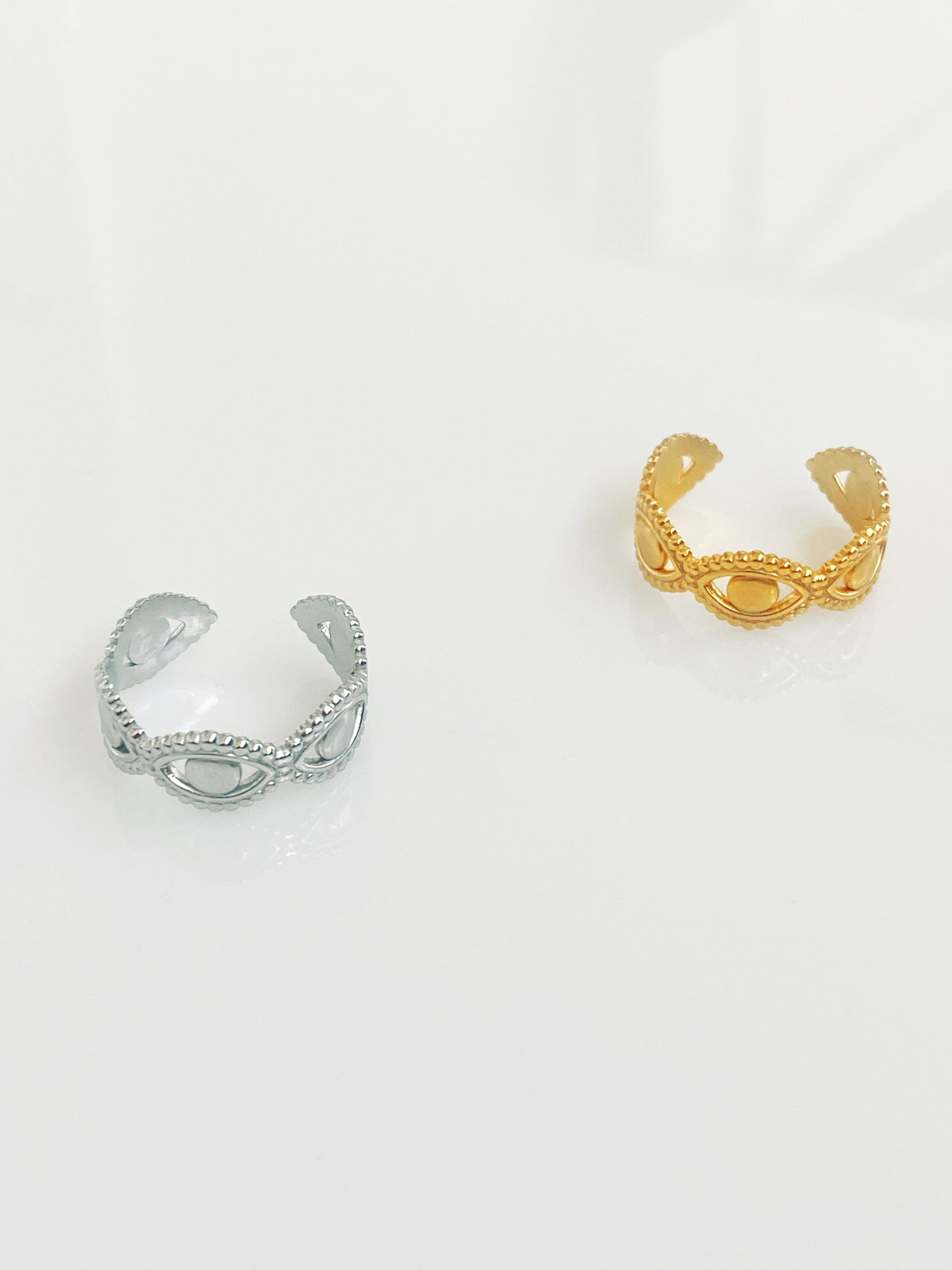 Evil Eye Open Band Stainless Steel Ring