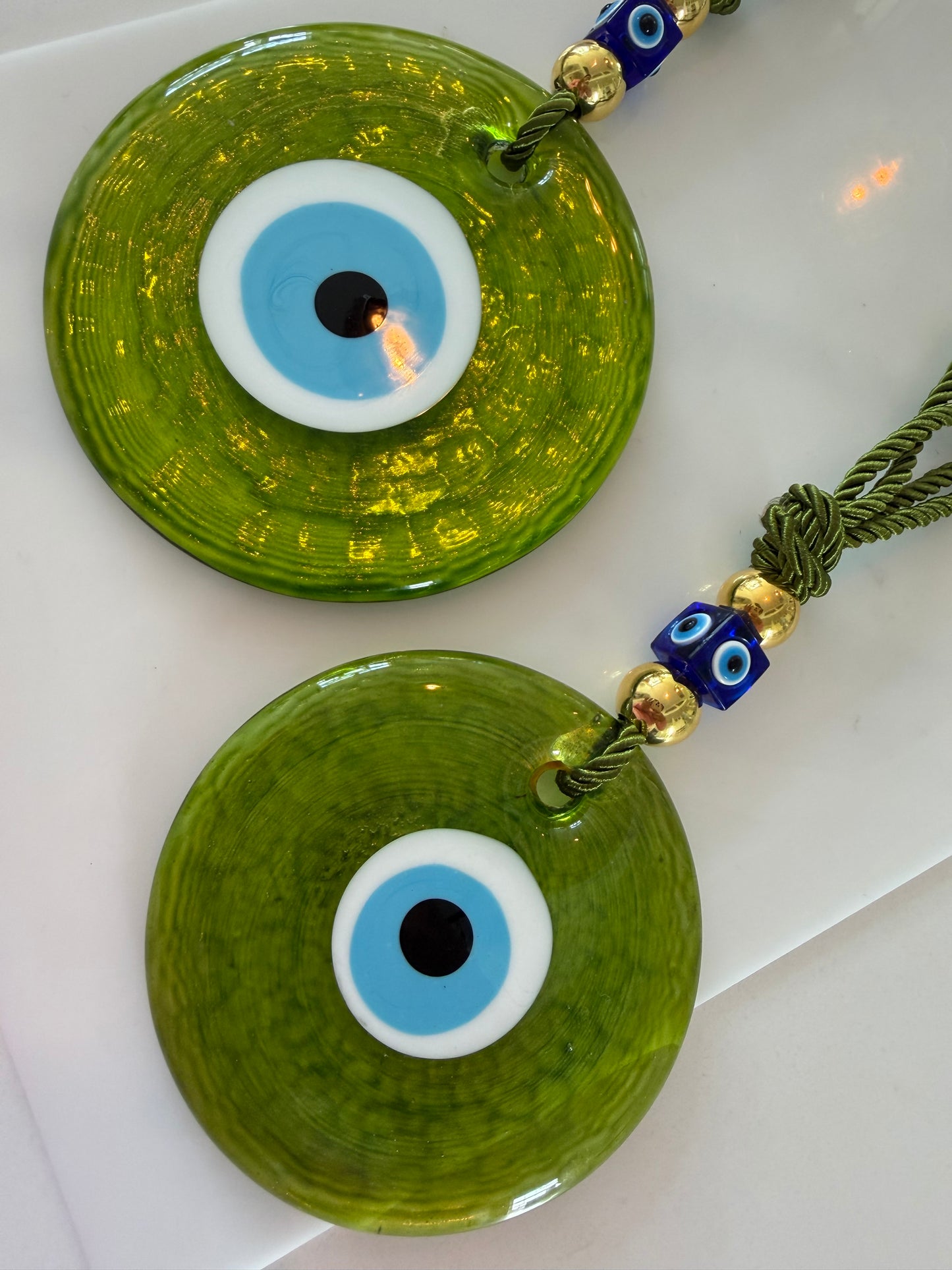 Spring Green Evil Eye Glass Wall Amulet