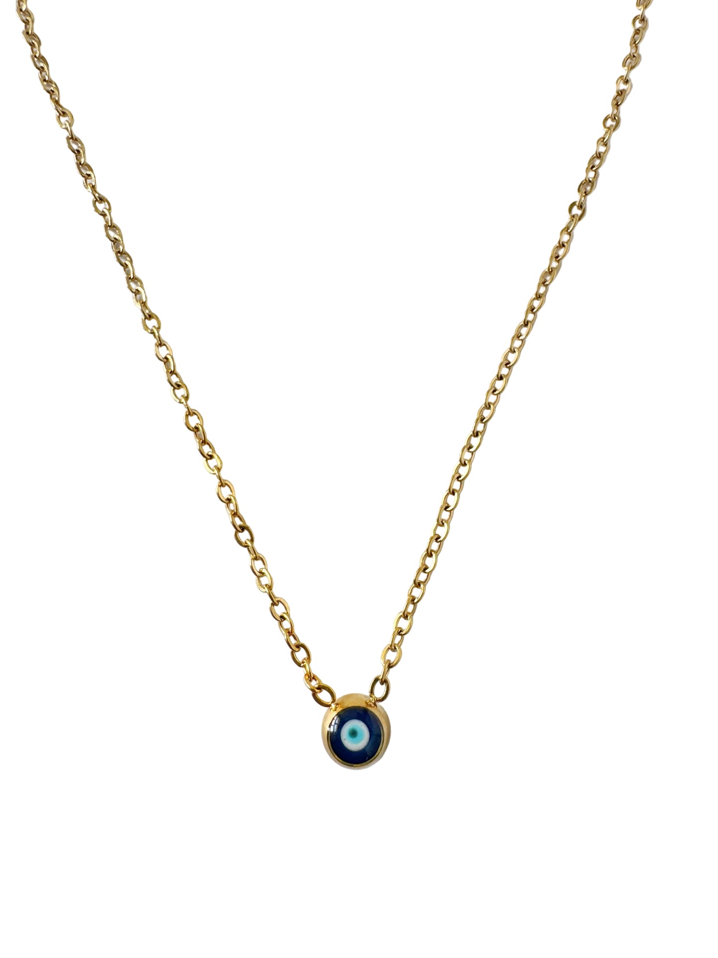 Dainty Evil Eye Necklace — Gold or Silver Stainless Steel